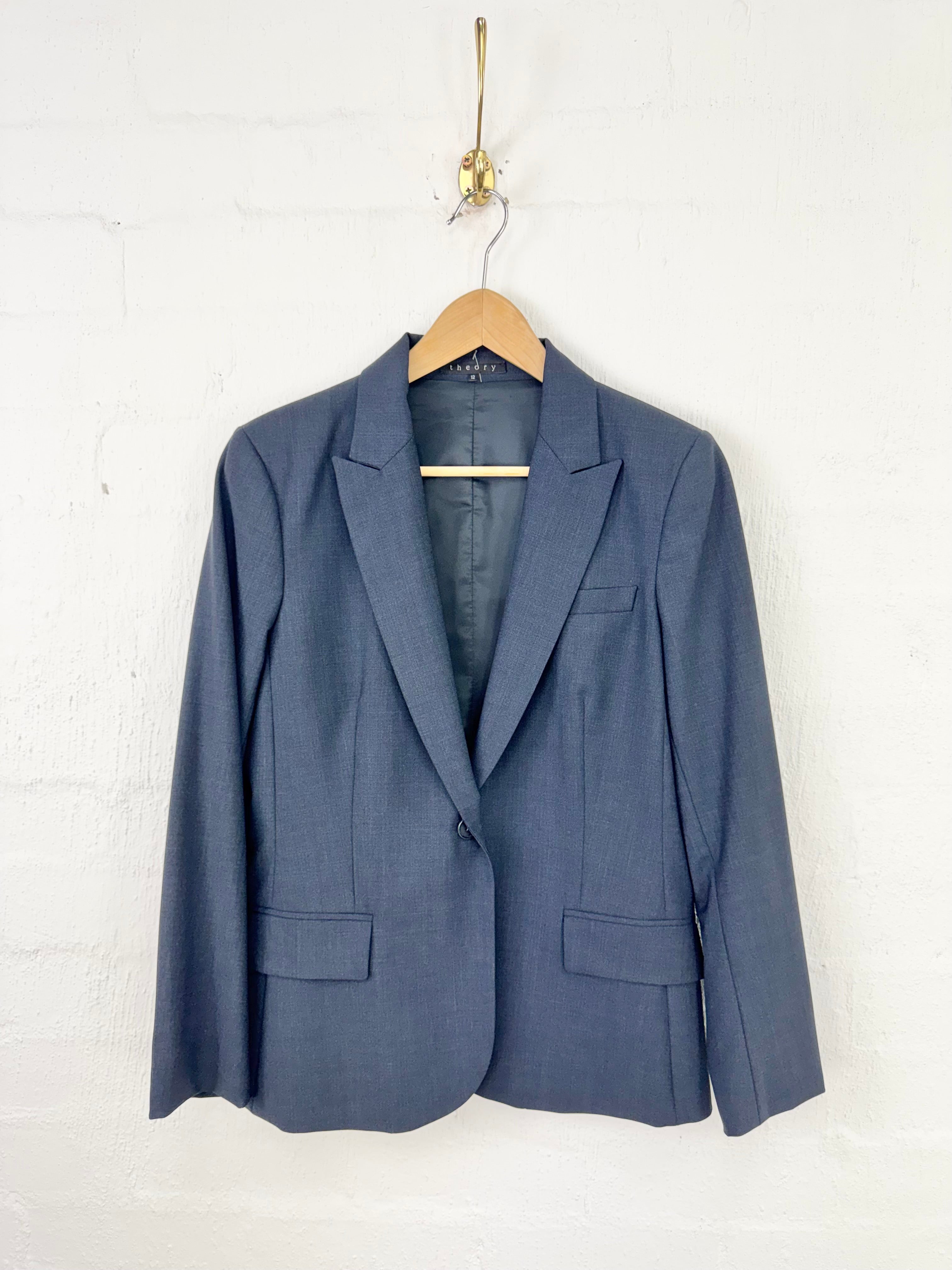 Theory Charcoal Wool Two-Piece Suit - AU10