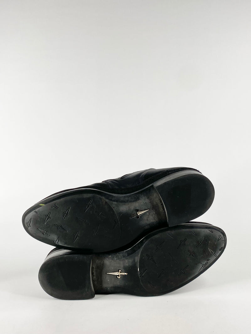 Cesare Paciotti Black Leather Monk Strap Shoes - 10