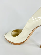 Jimmy Choo Vanilla Patent Leather Peep Toe Pumps - EU36.5