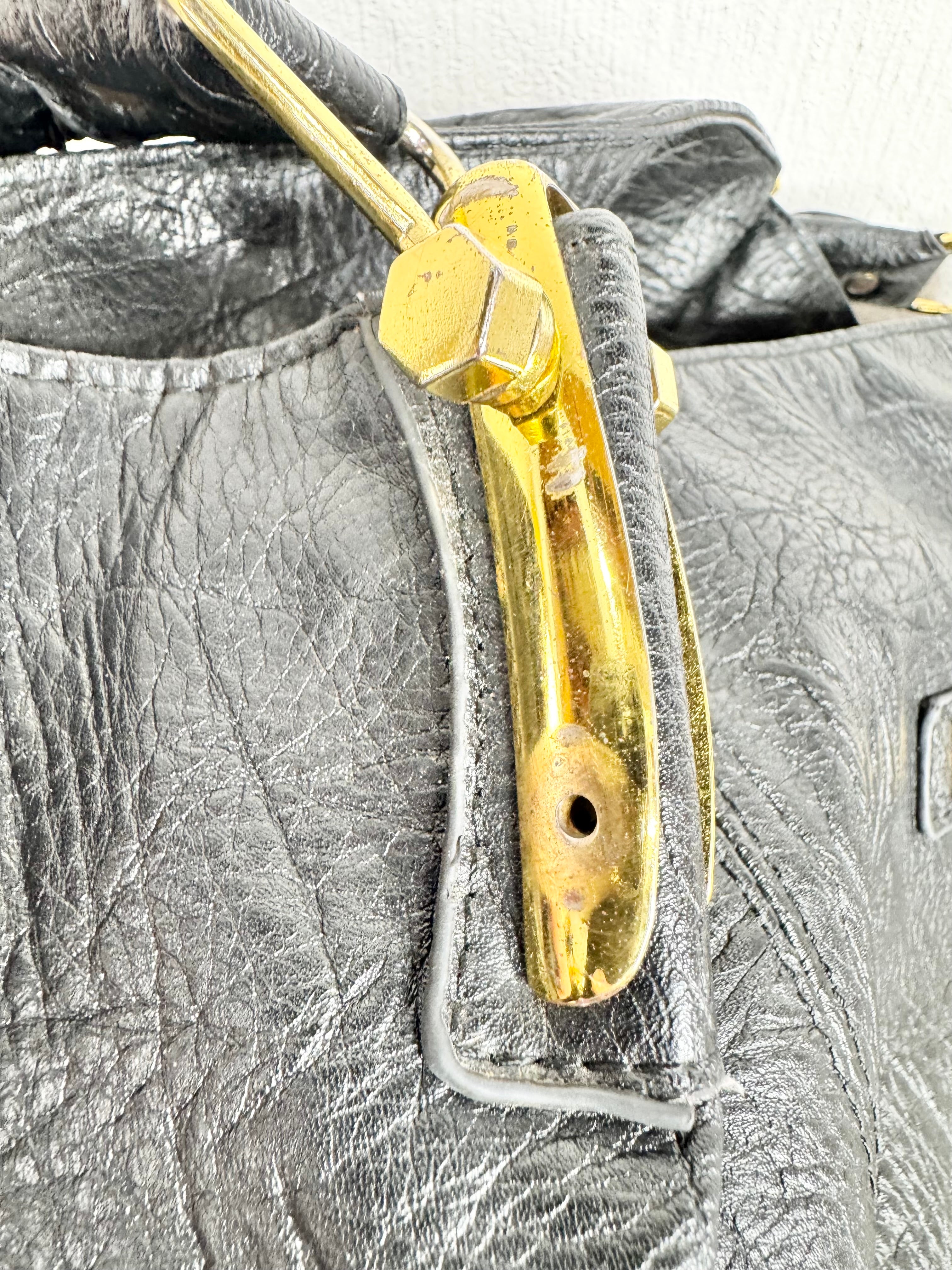 Jimmy Choo Black Leather Hobo Bag