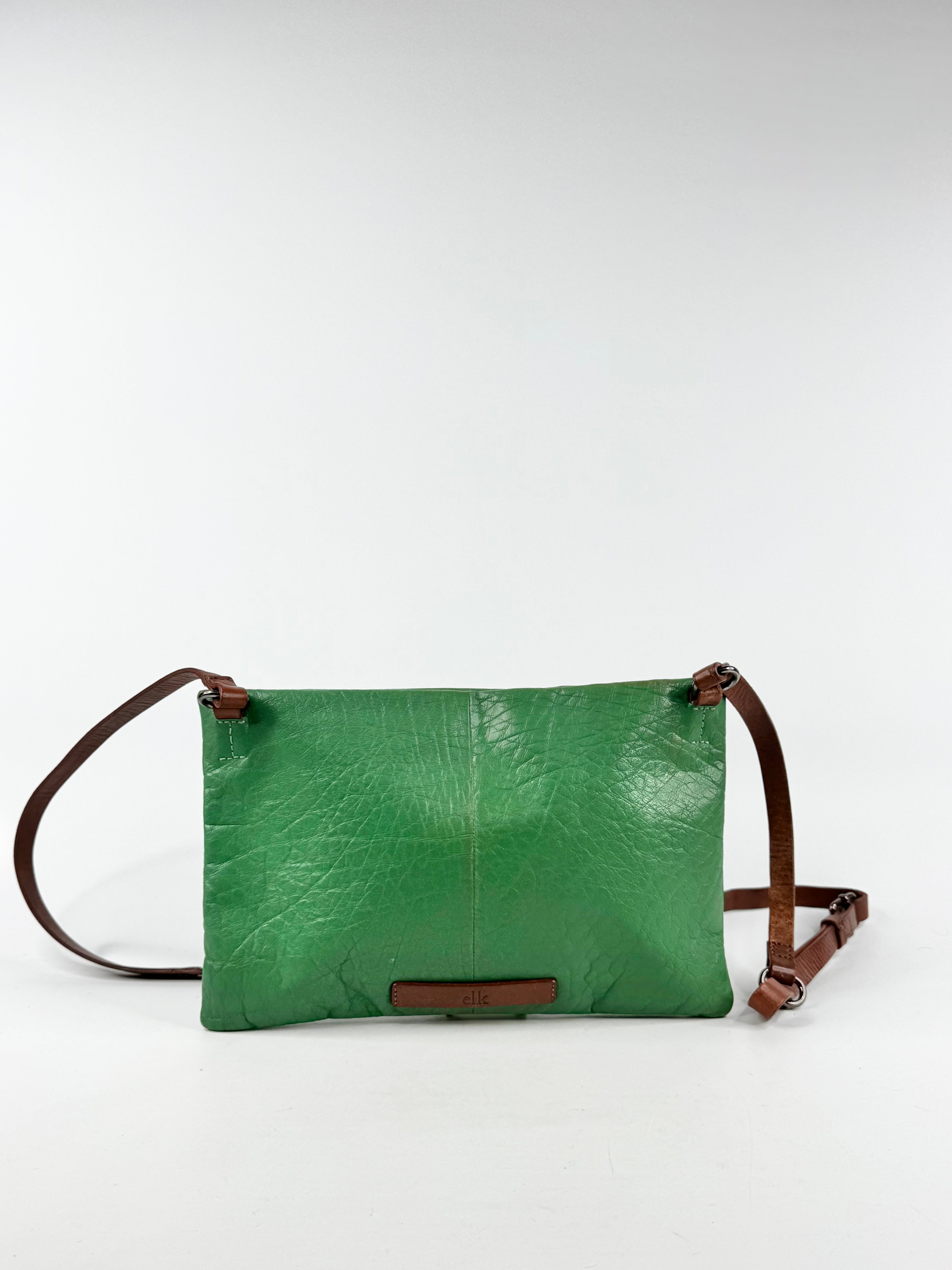 Elk Pine Green Leather Cross Body Bag