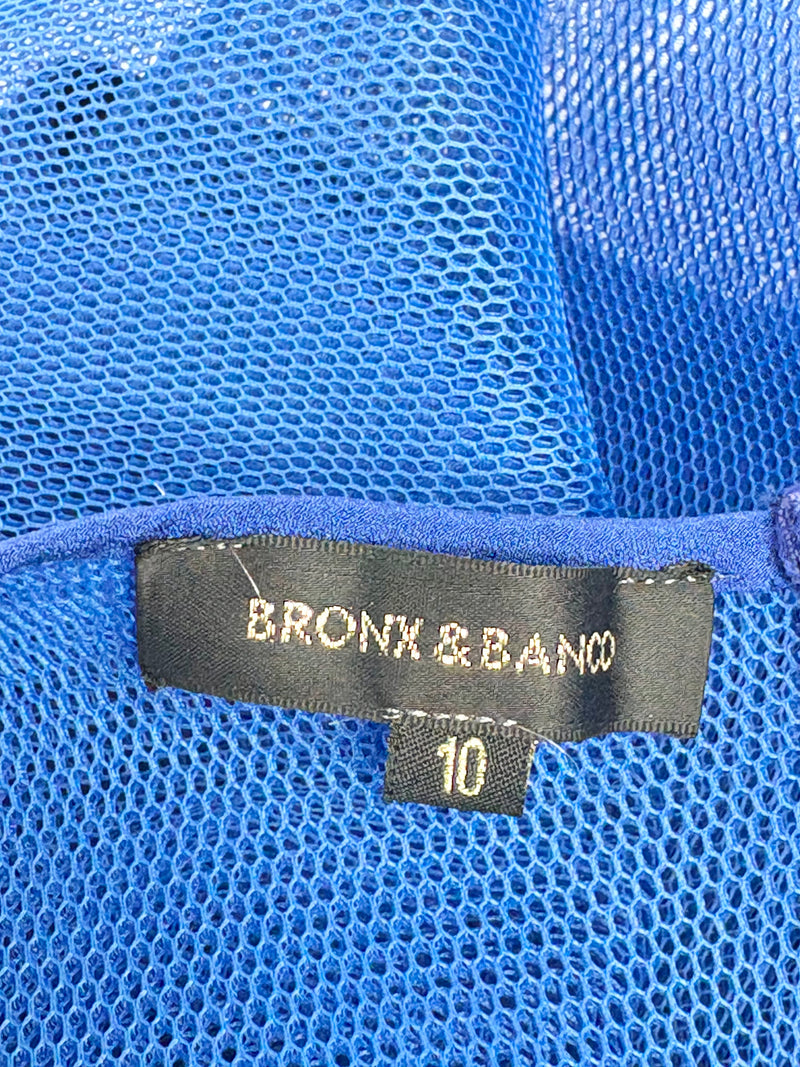 Bronx & Banco Cobalt Mesh & Satin Dress - AU10