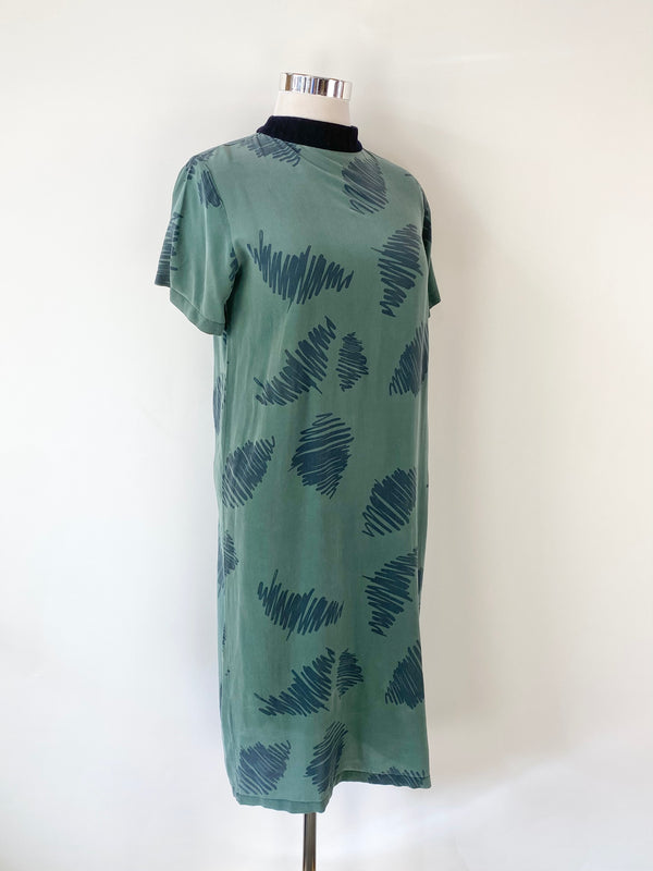 Alpha 60 Green Silk Column Dress - AU12