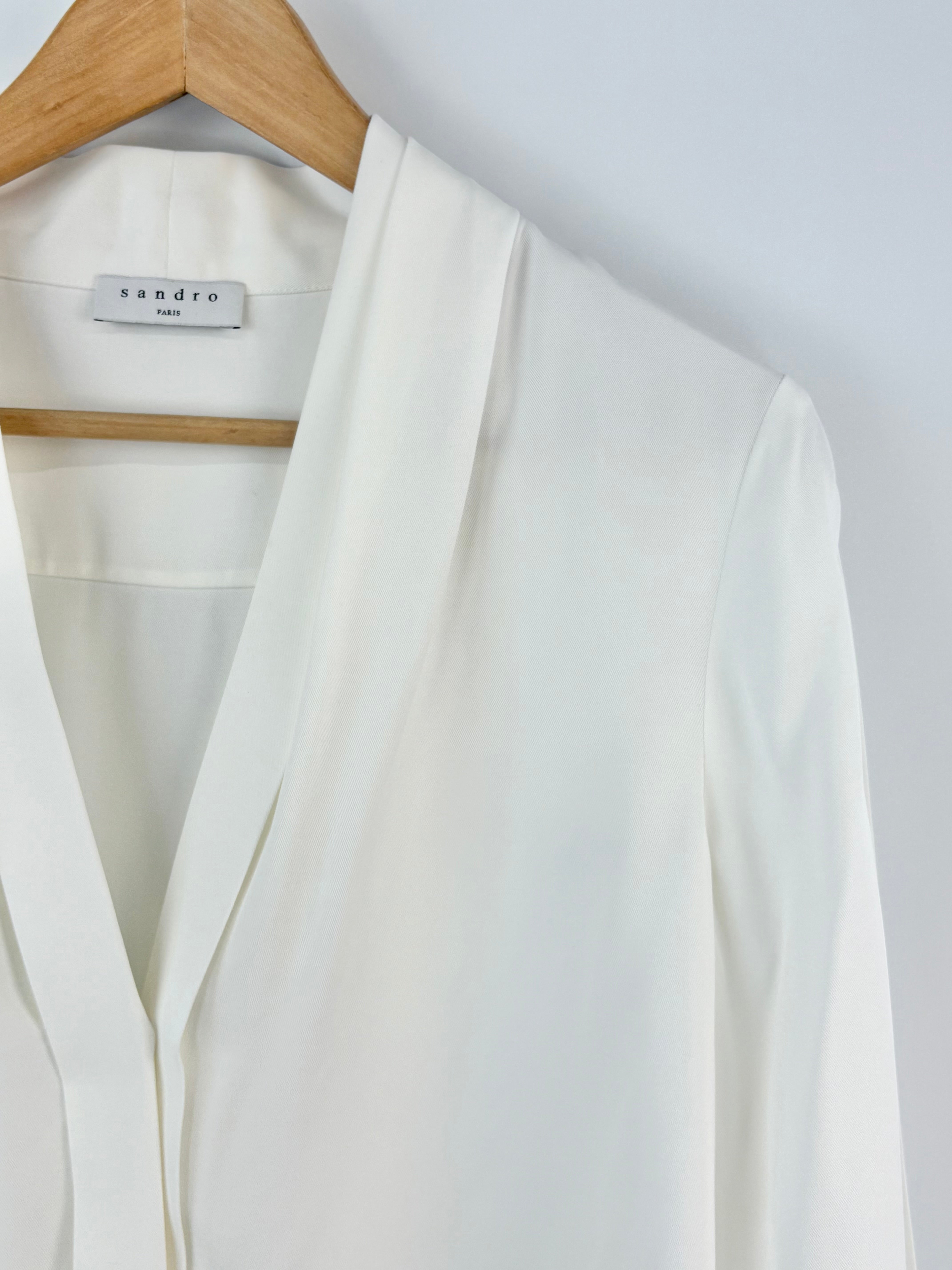 Sandro White 'Lanna' Long-Sleeve Shirt - AU6/8