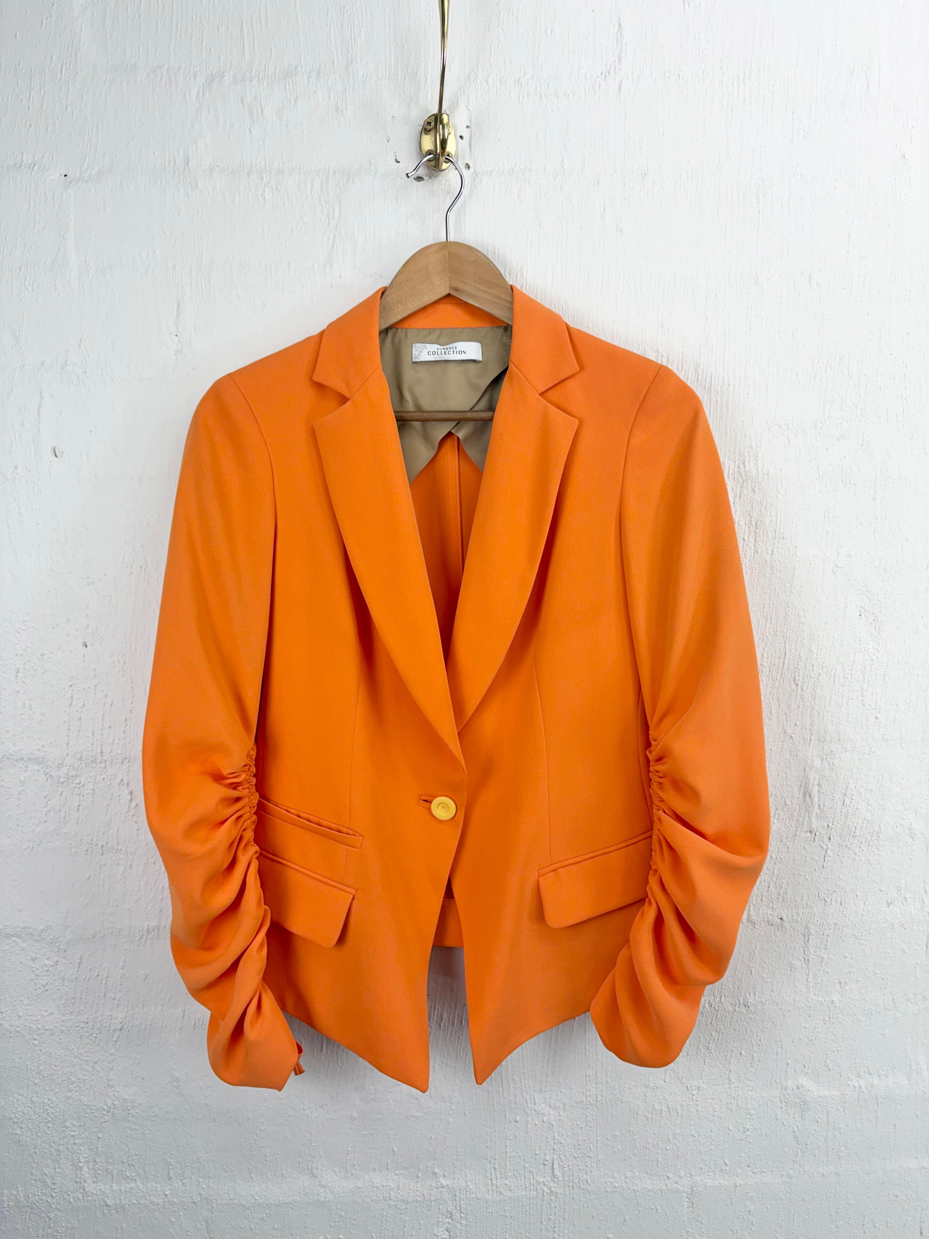 Versace Collection Spring/Summer 2011 Mandarin Ruched Sleeve Blazer - AU12
