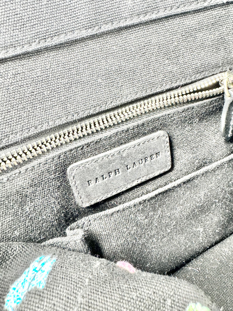 Polo Ralph Lauren Black Cotton Mini Tote Bag