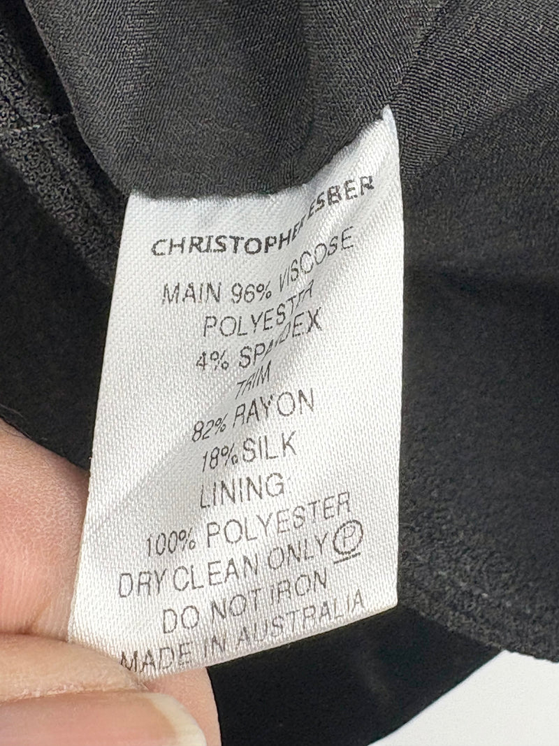 Christopher Esber Black Asymmetric-Velour Panel Mini Skirt - AU12