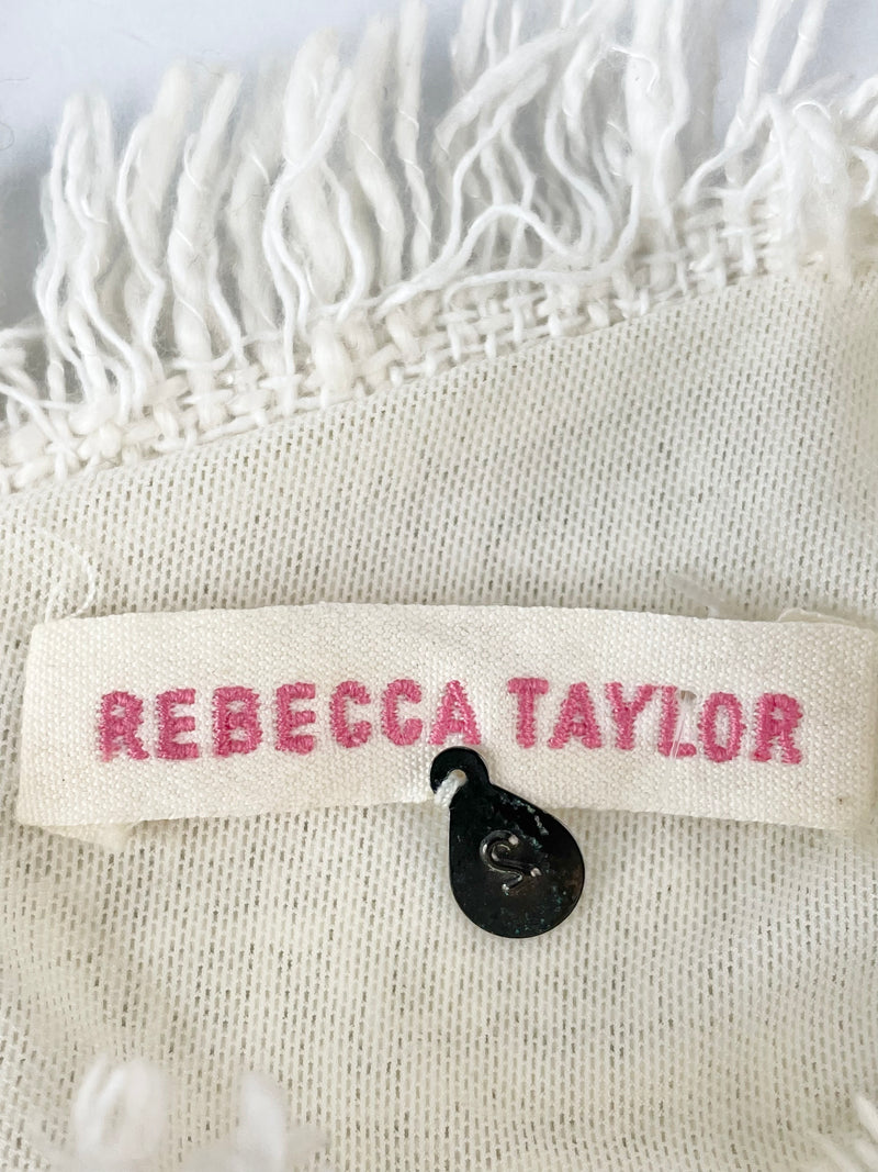 Rebecca Taylor White Embroidered Fluffy Top - AU10