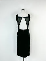 Gucci 2009 Black Mesh Panel Midi Dress - AU10