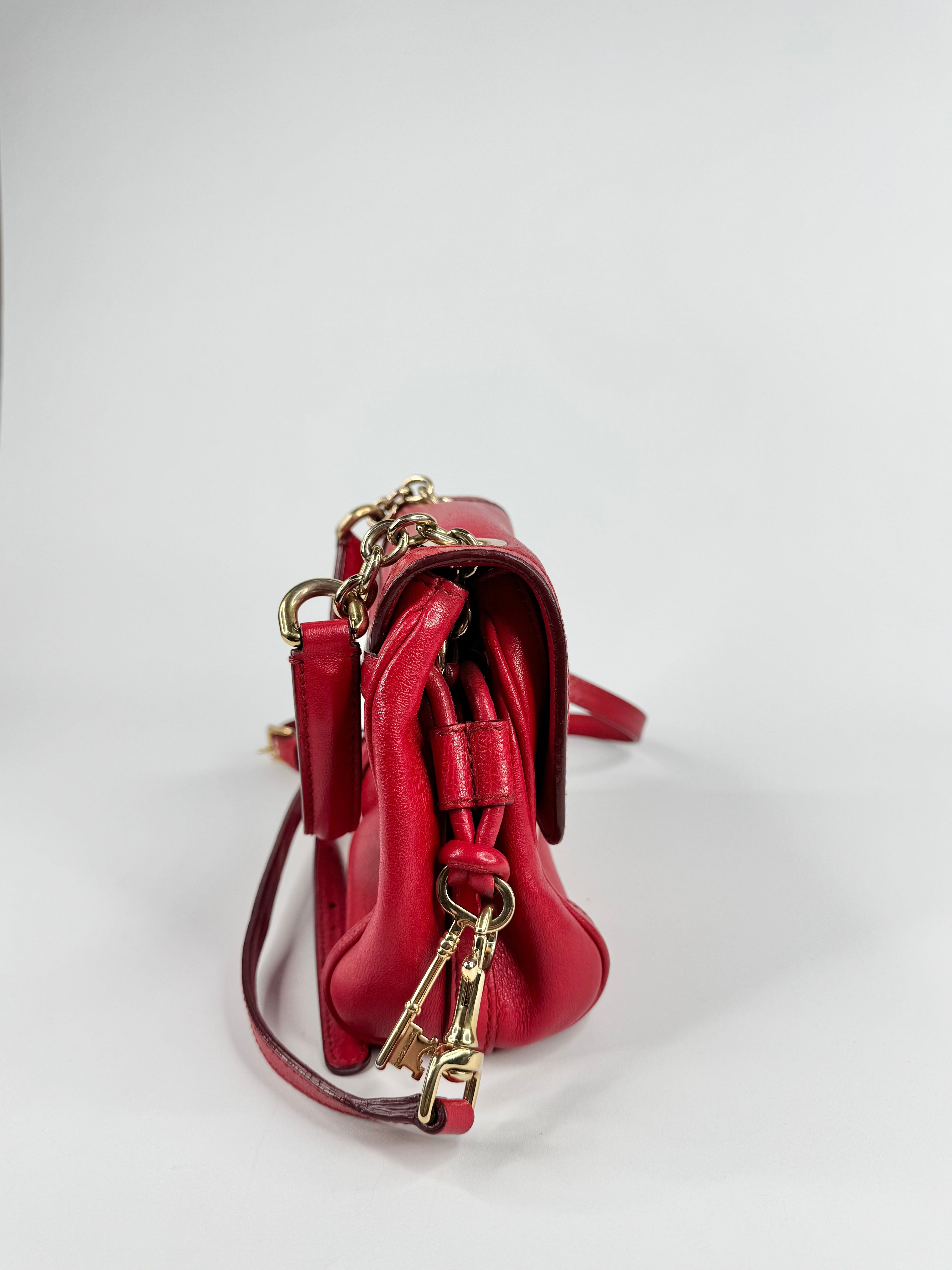 Dolce & Gabbana Red Leather Top Handle Handbag