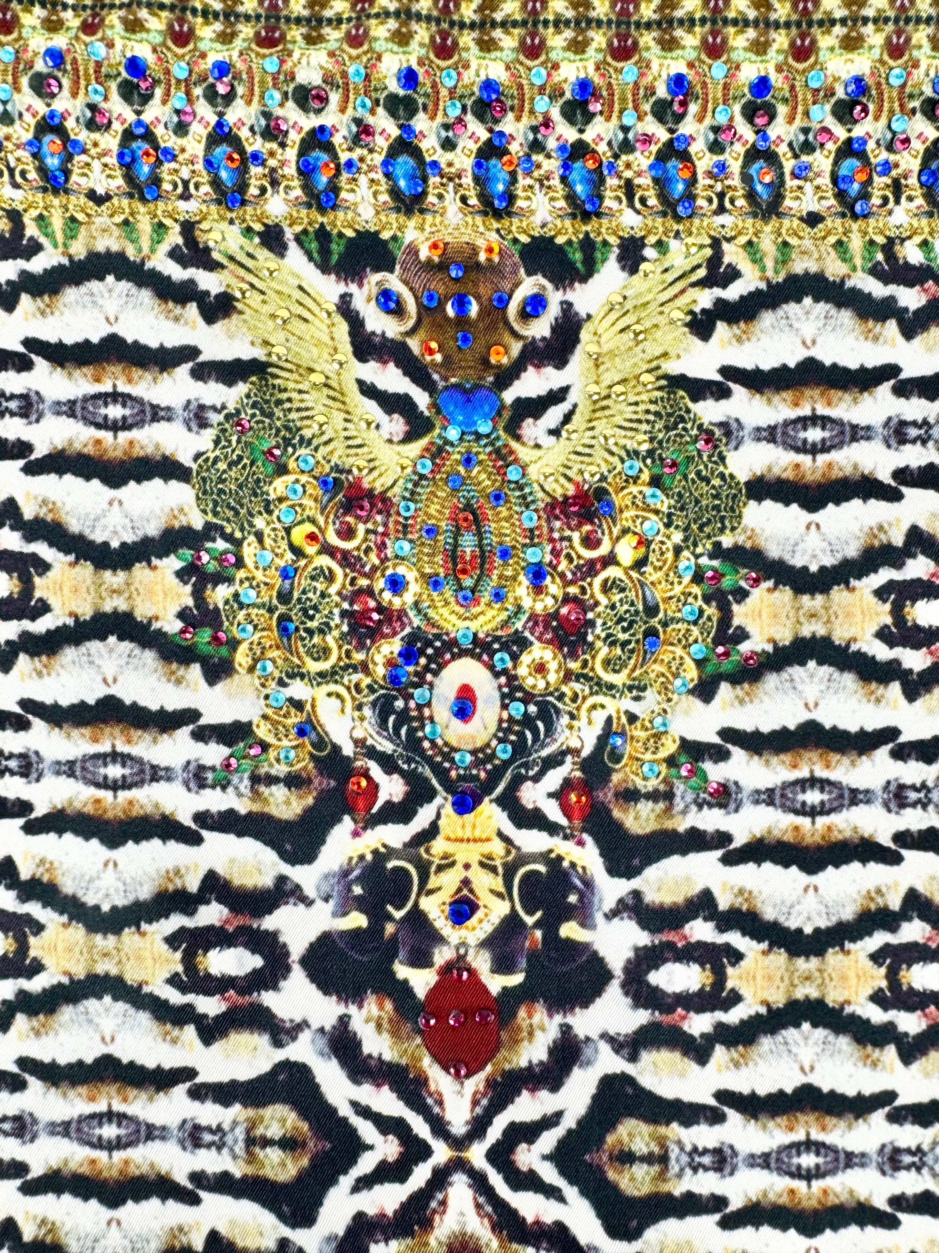 Camilla Square Silk Crystal Studded Scarf