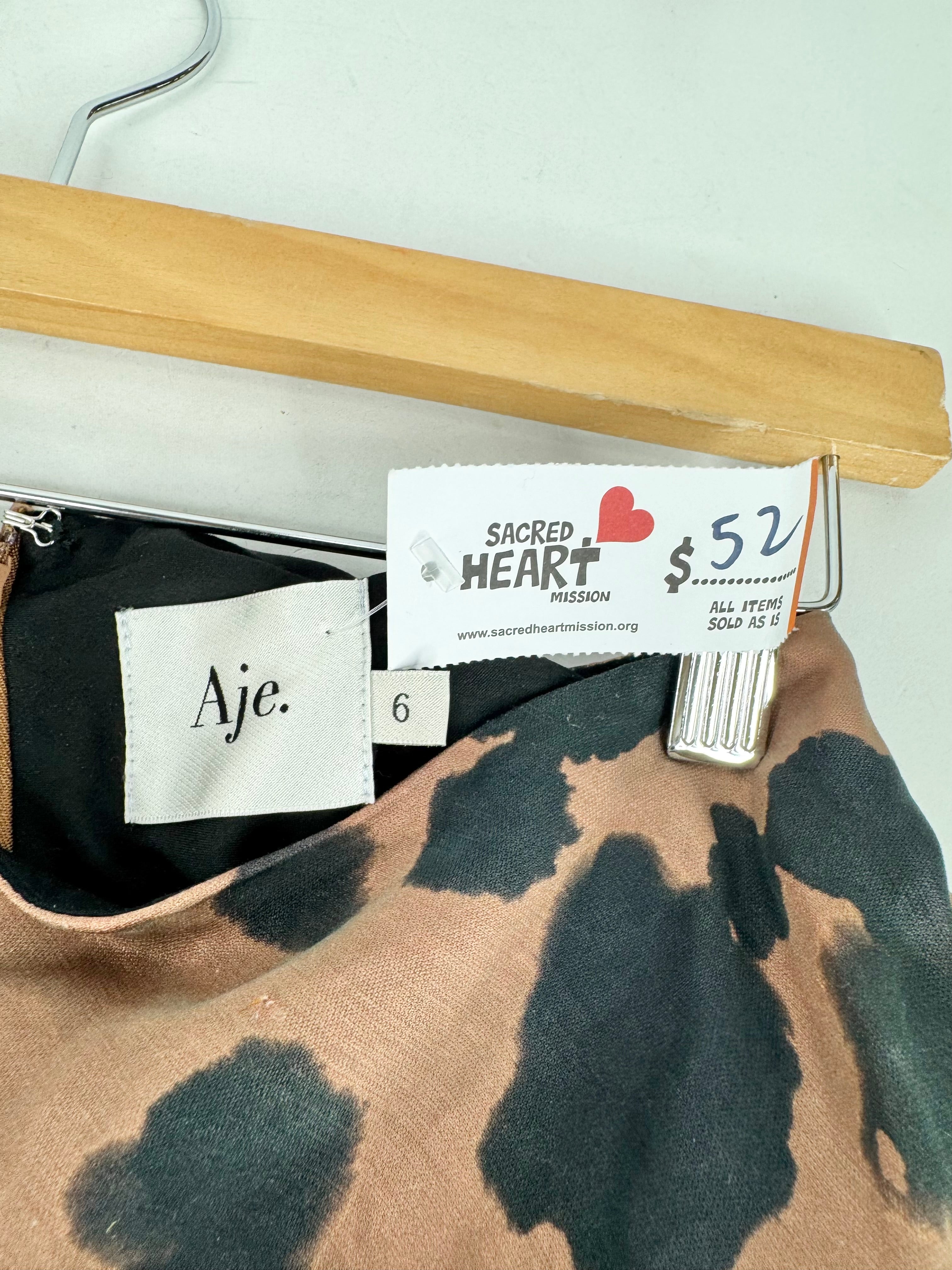 Aje Copper & Black Printed Midi Skirt - AU6