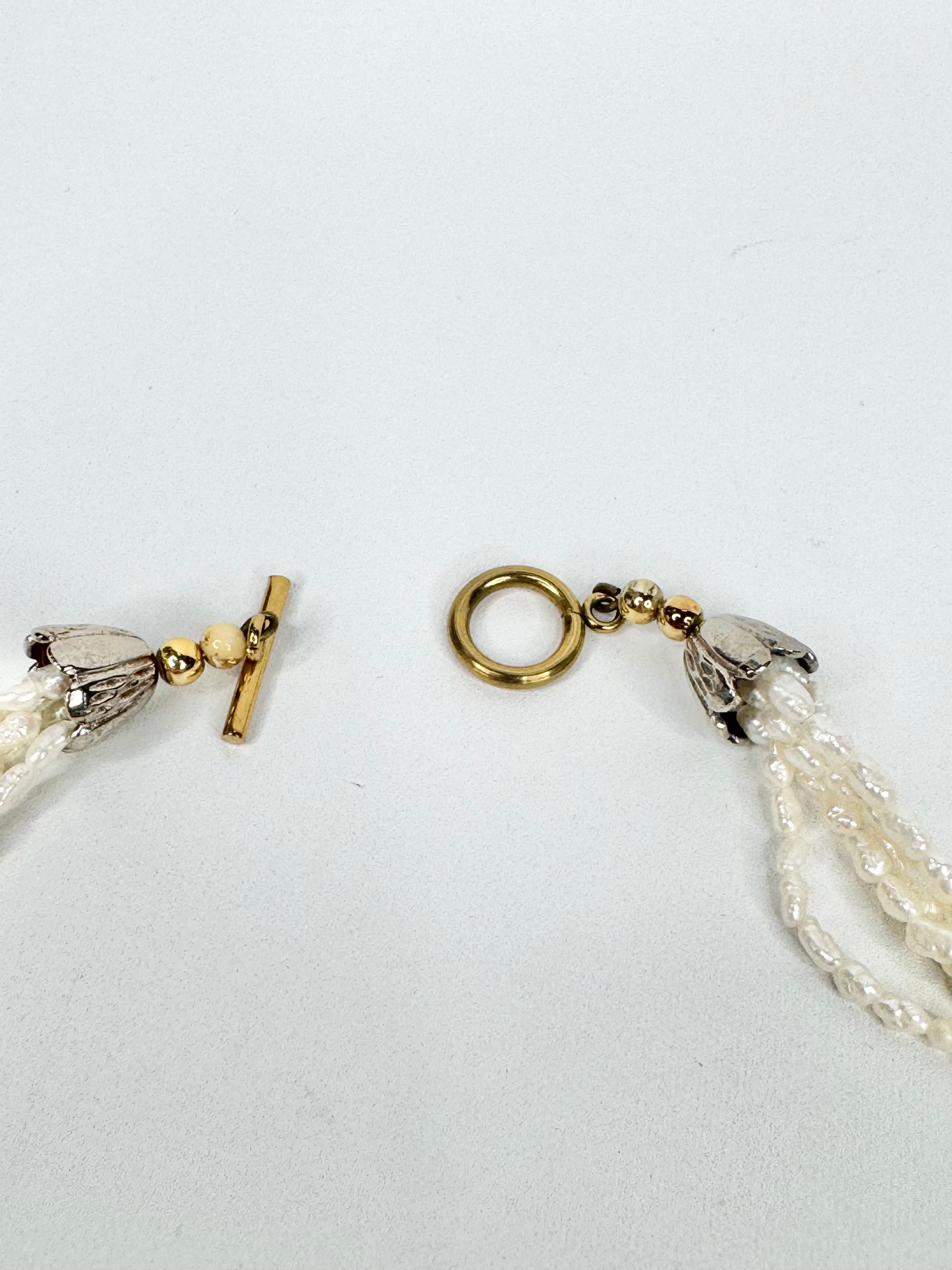 Vintage 5 Strand Freshwater Seed Pearl Necklace