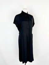 Bally Black Button Down Pleated Skirt Dress - AU10/12