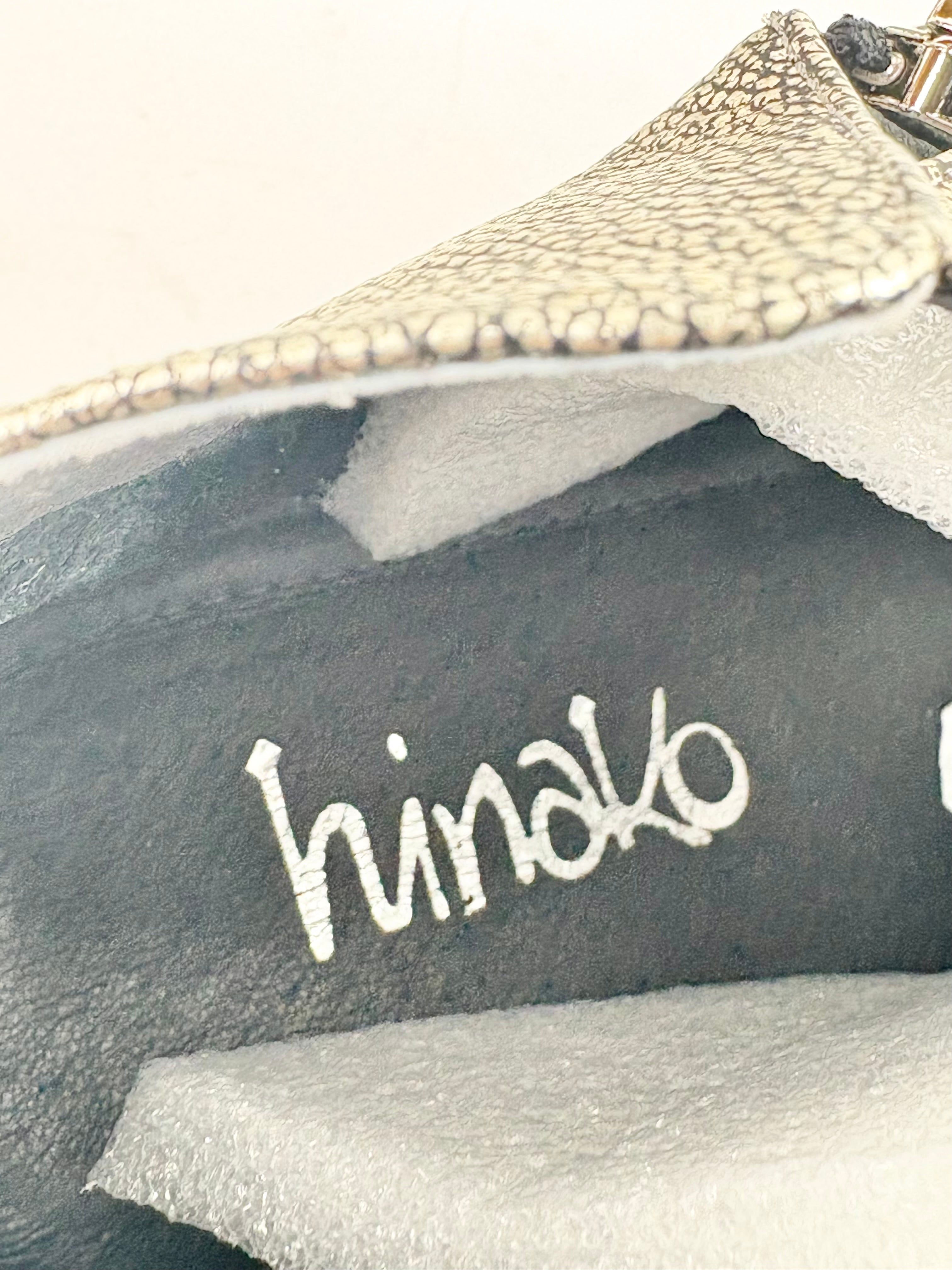 Hinako Gold Grained Leather Zippered Boots - EU37