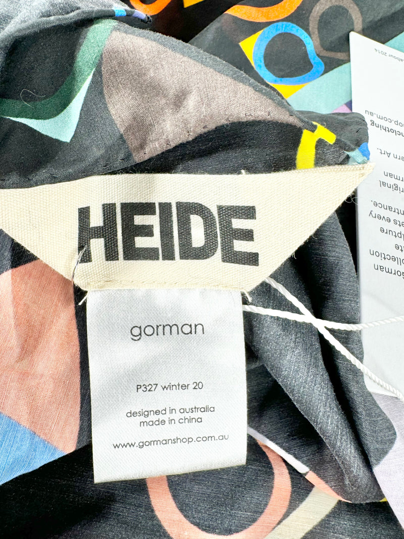 Gorman x Heide Black Silk & Cotton Scarf NWT