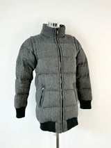 Izzuextreme Reversible Black & Herringbone Wool Blend Puffa Jacket - AU6/8