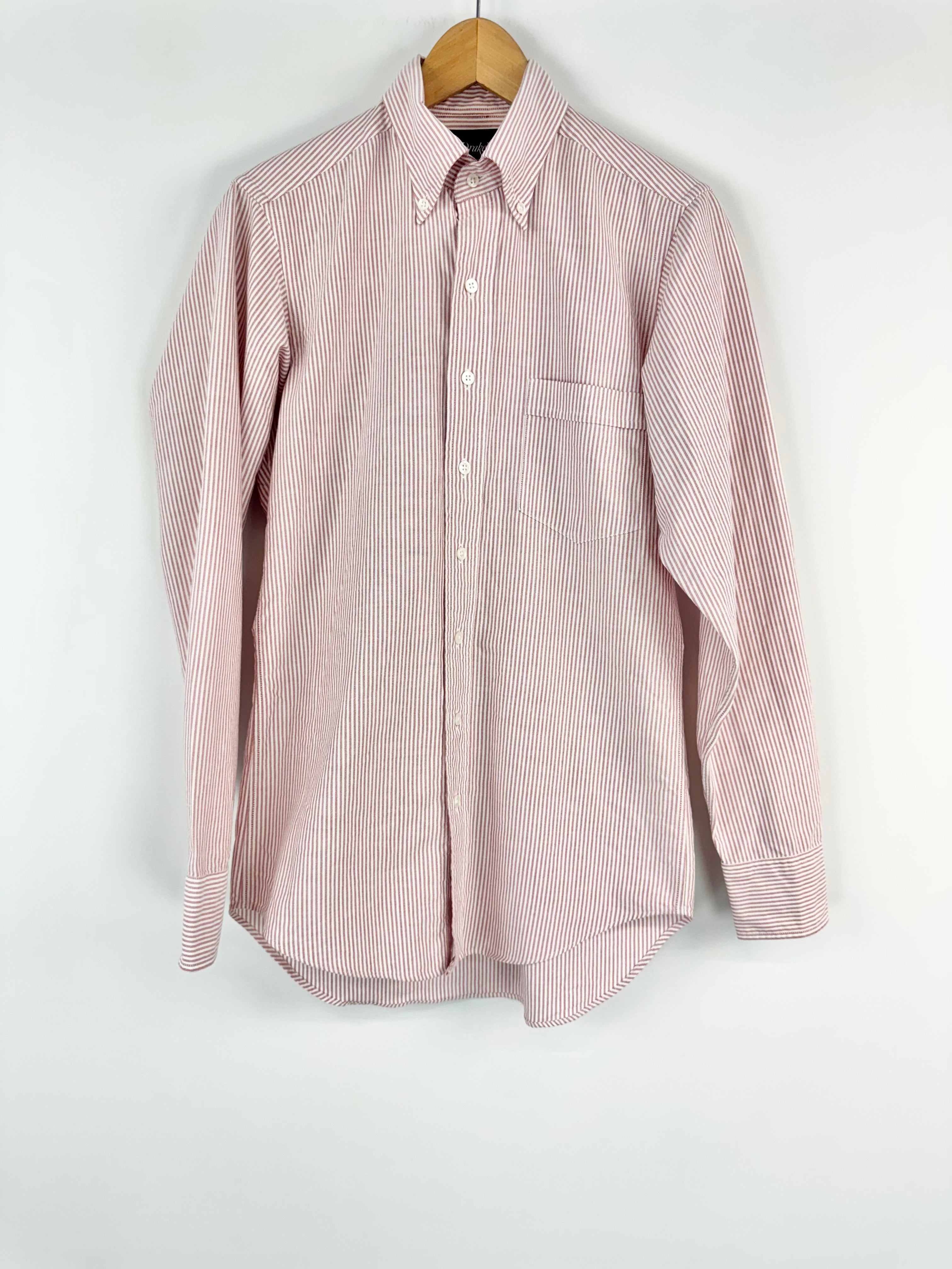 Drake's Red and White Striped Shirt - 15/28