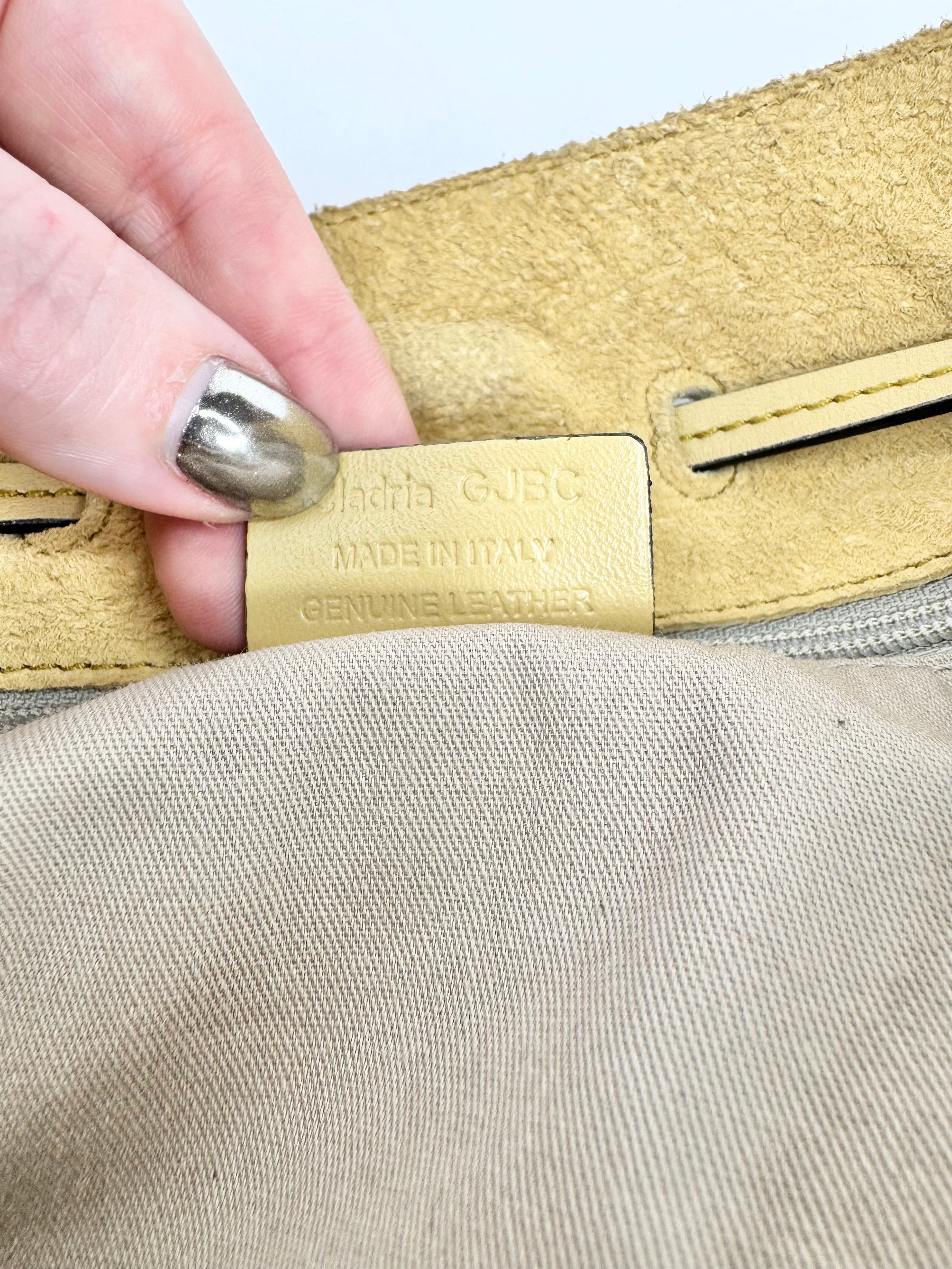 Vintage Bally 'Cladria' Butter Yellow Suede Shoulder Bag