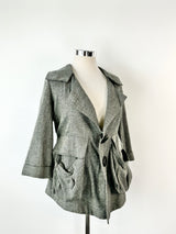 Petrena Grey Herringbone Jacket - AU14