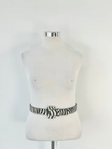 Maryam Nassir Zadeh Black & White Fur Belt - M/L