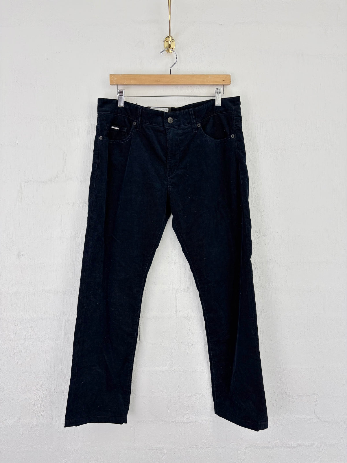 Boss Hugo Boss Navy Corduroy Slim Fit 'Delaware' Slacks - 34/32