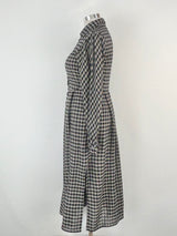 Ivano Boni Black & White Checked Long-Sleeve Dress - AU12