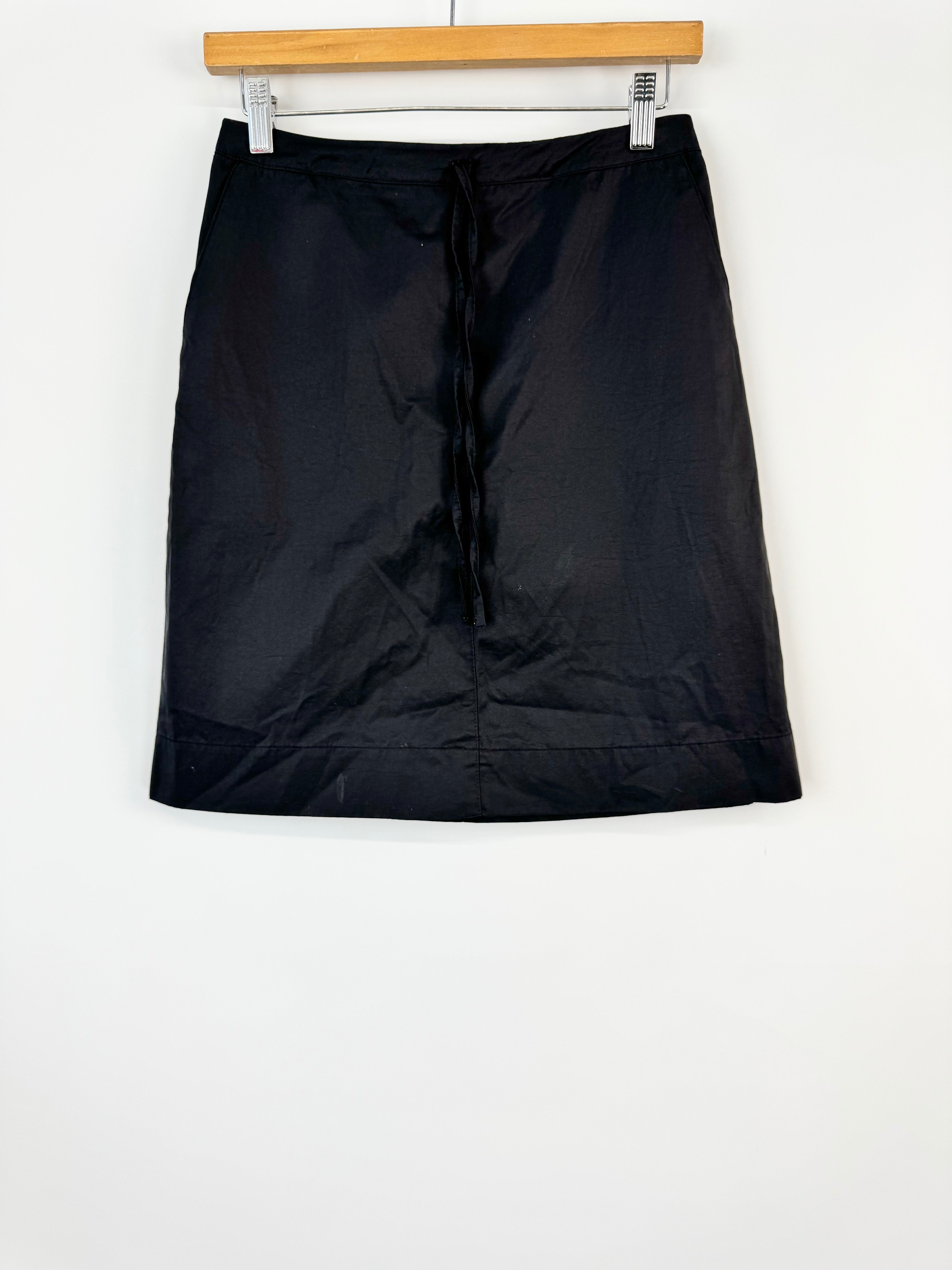 Vintage 90s Equipment Black Drawstring Skirt - AU8