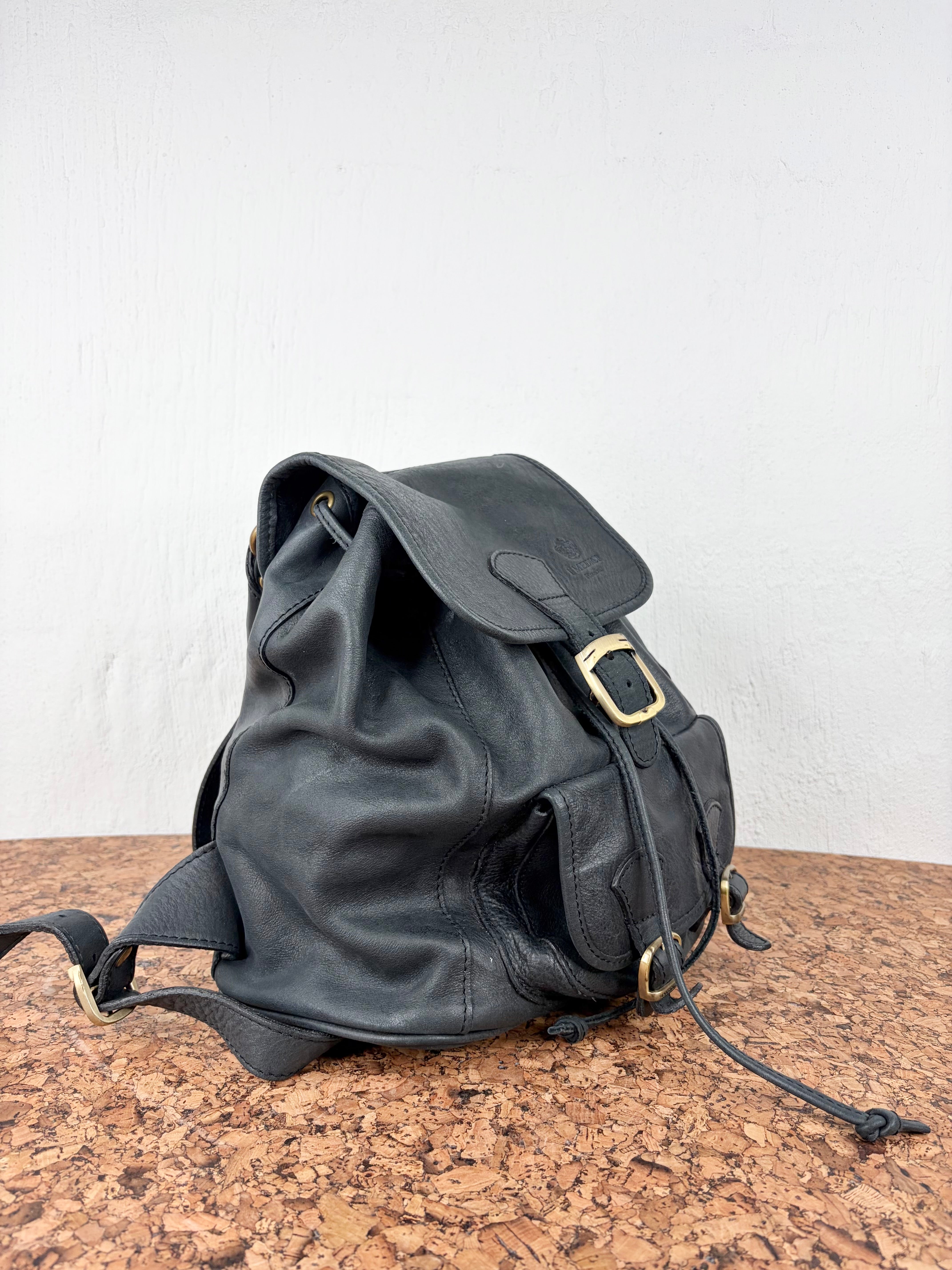 I Medici Leather Black Daypack Bag