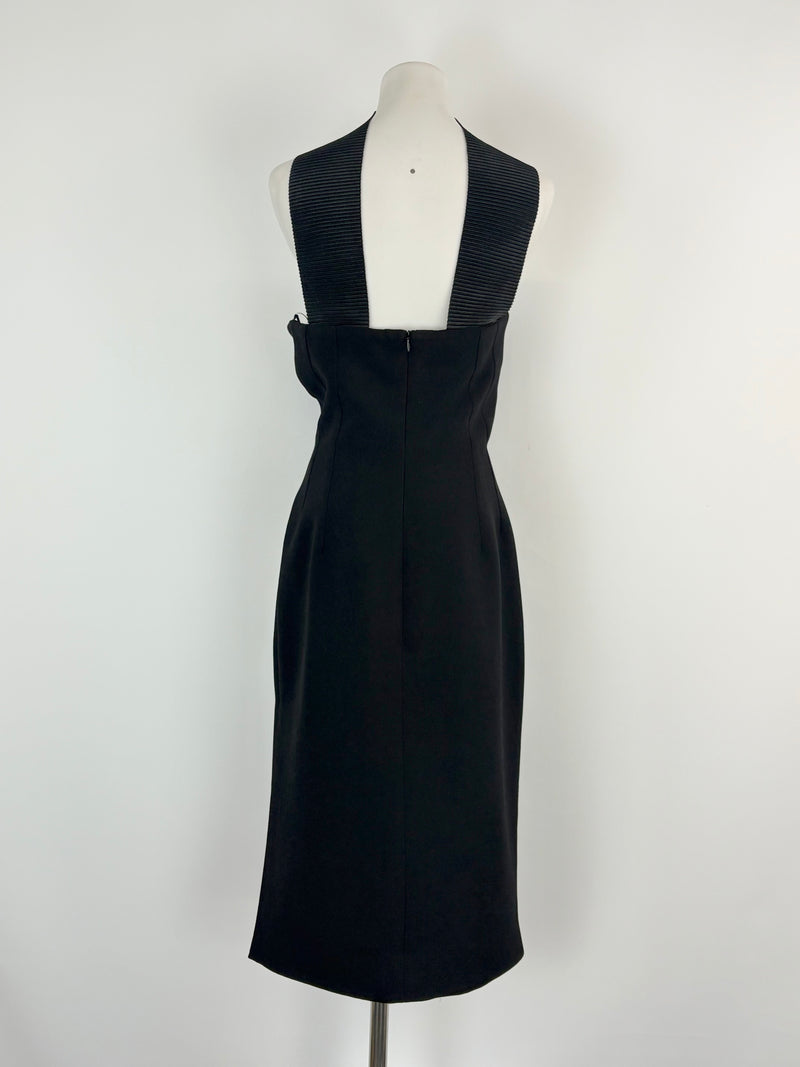 Christopher Esber Black Reverse-Halter Neck Midi Dress - AU10