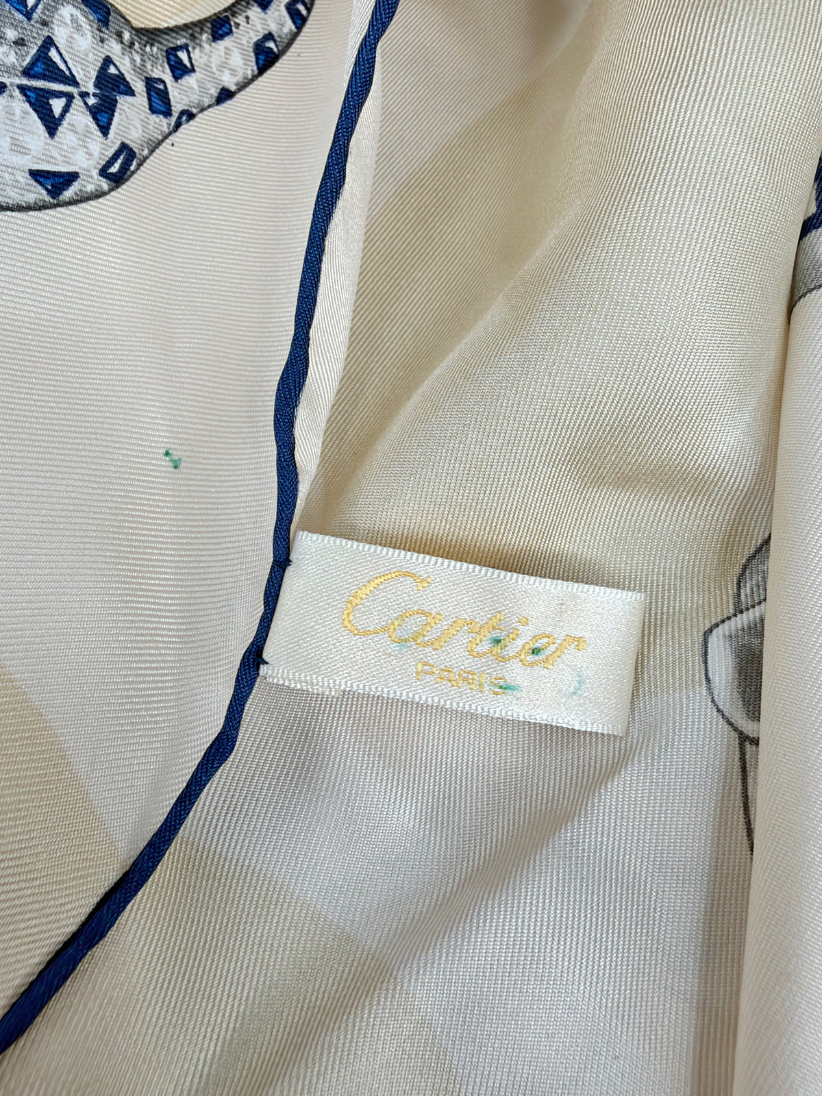 Cartier Panthere Saphir Hand-Rolled Silk Square Scarf