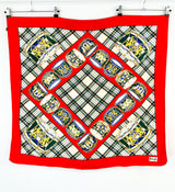 Pringle Cream, Crimson & Tartan Silk Scarf