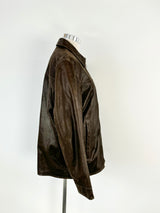 Boss by Hugo Coffee Brown Leather Jacket - L