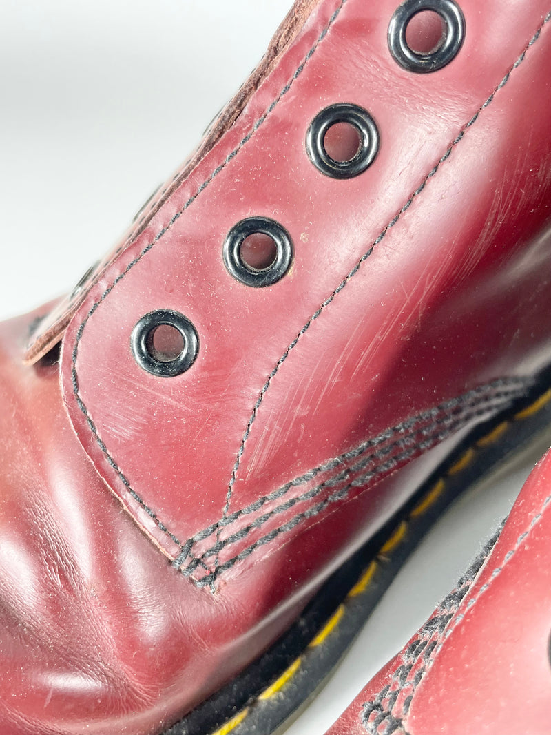 Dr. Martens Cherry Red Leather 1460 8-Eye Boots - EU45
