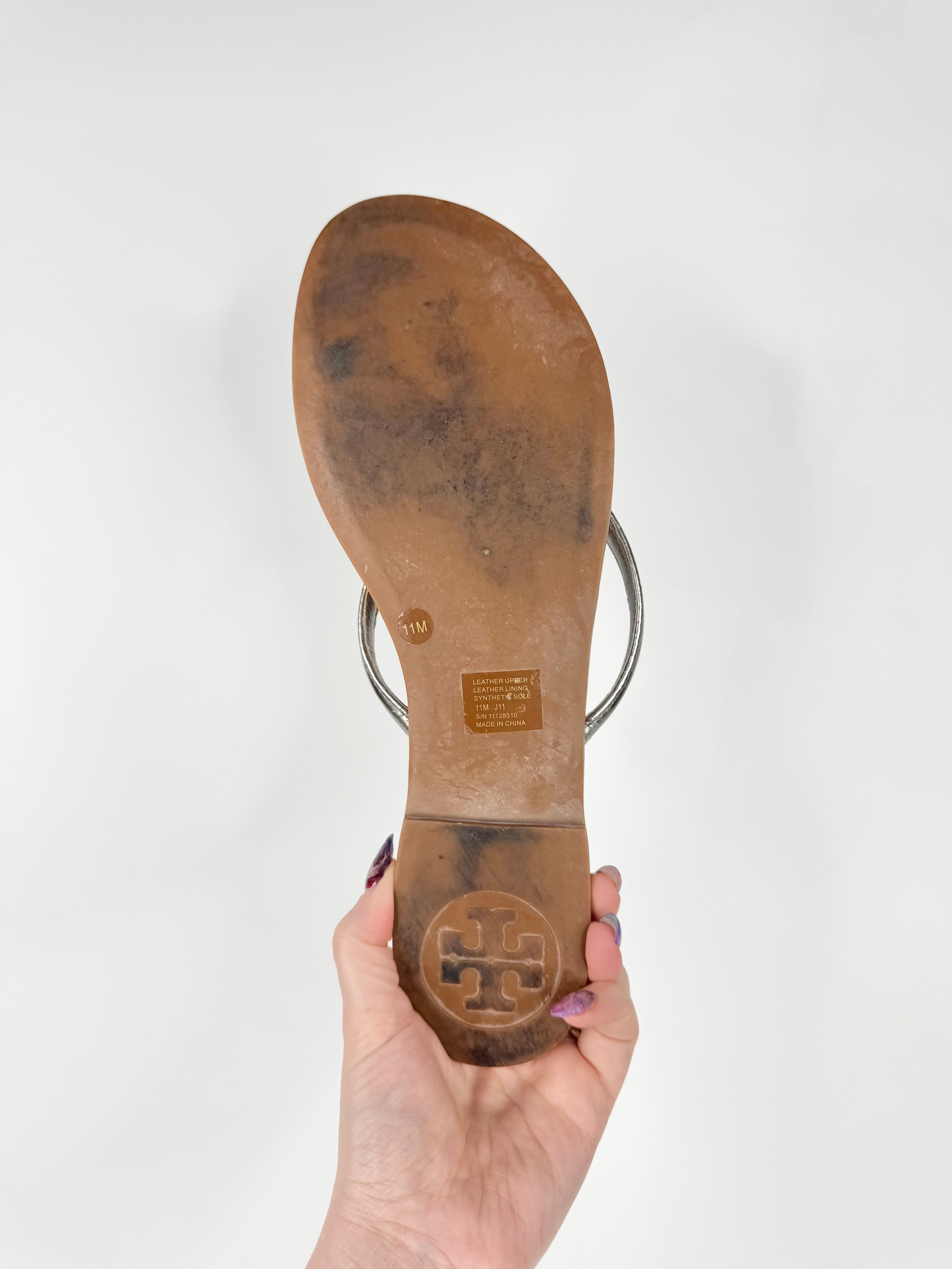 Tory Burch Silver Thongs - EU41