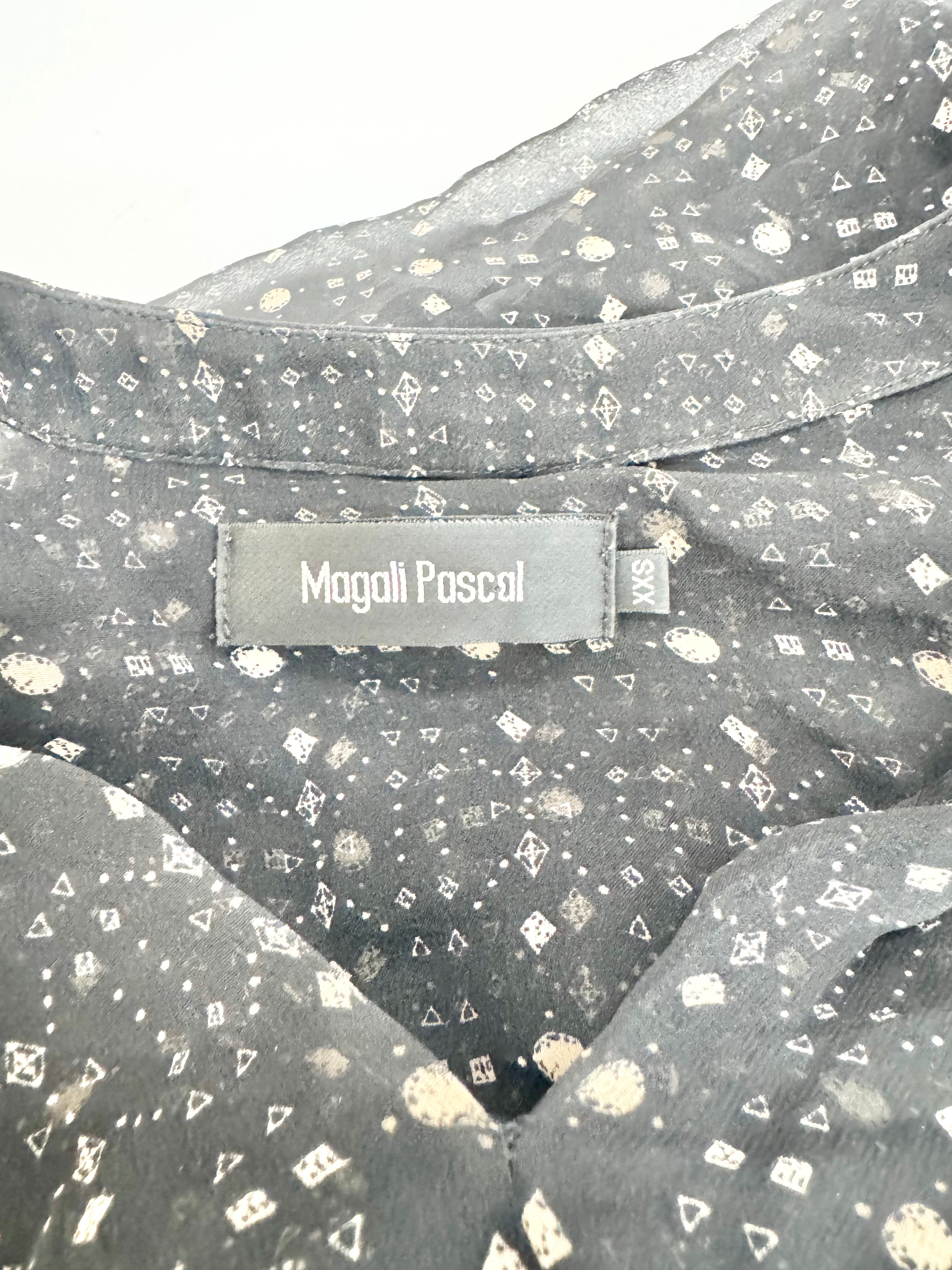 Magali Pascal Sheer Silk Patterned Ruffled Dress - AU4