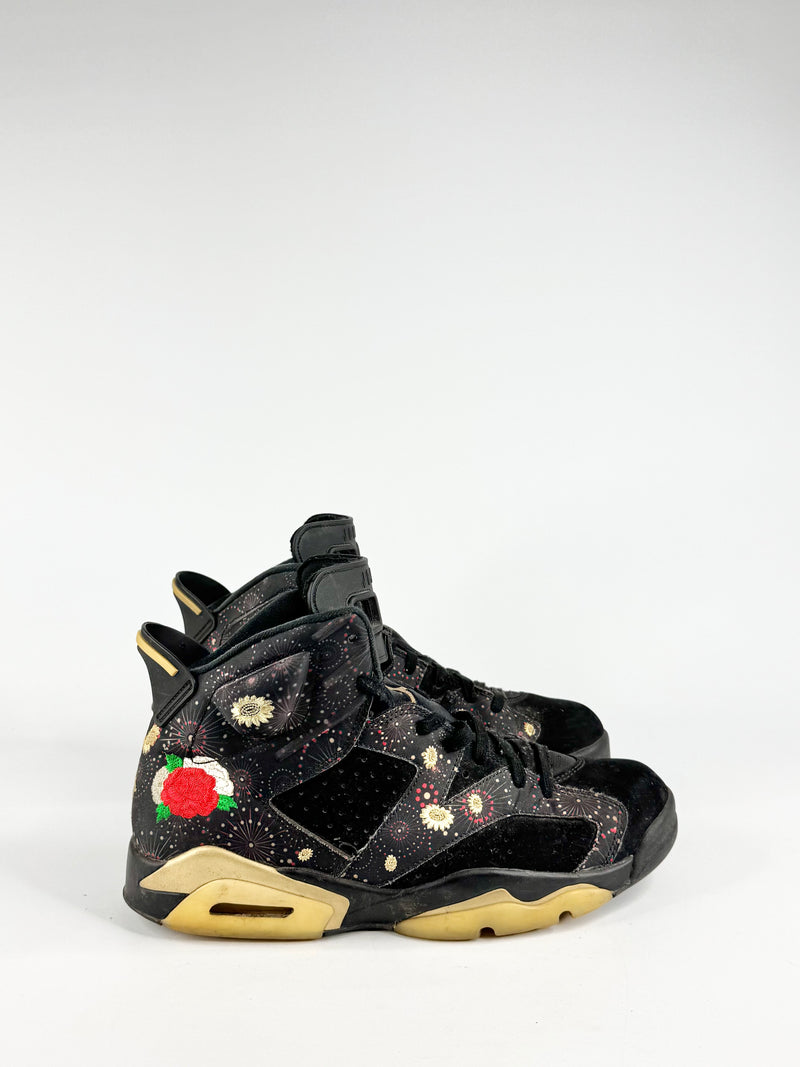 Air Jordan 6 Retro 'Chinese New Year' Black & Gold Sneakers - EU45