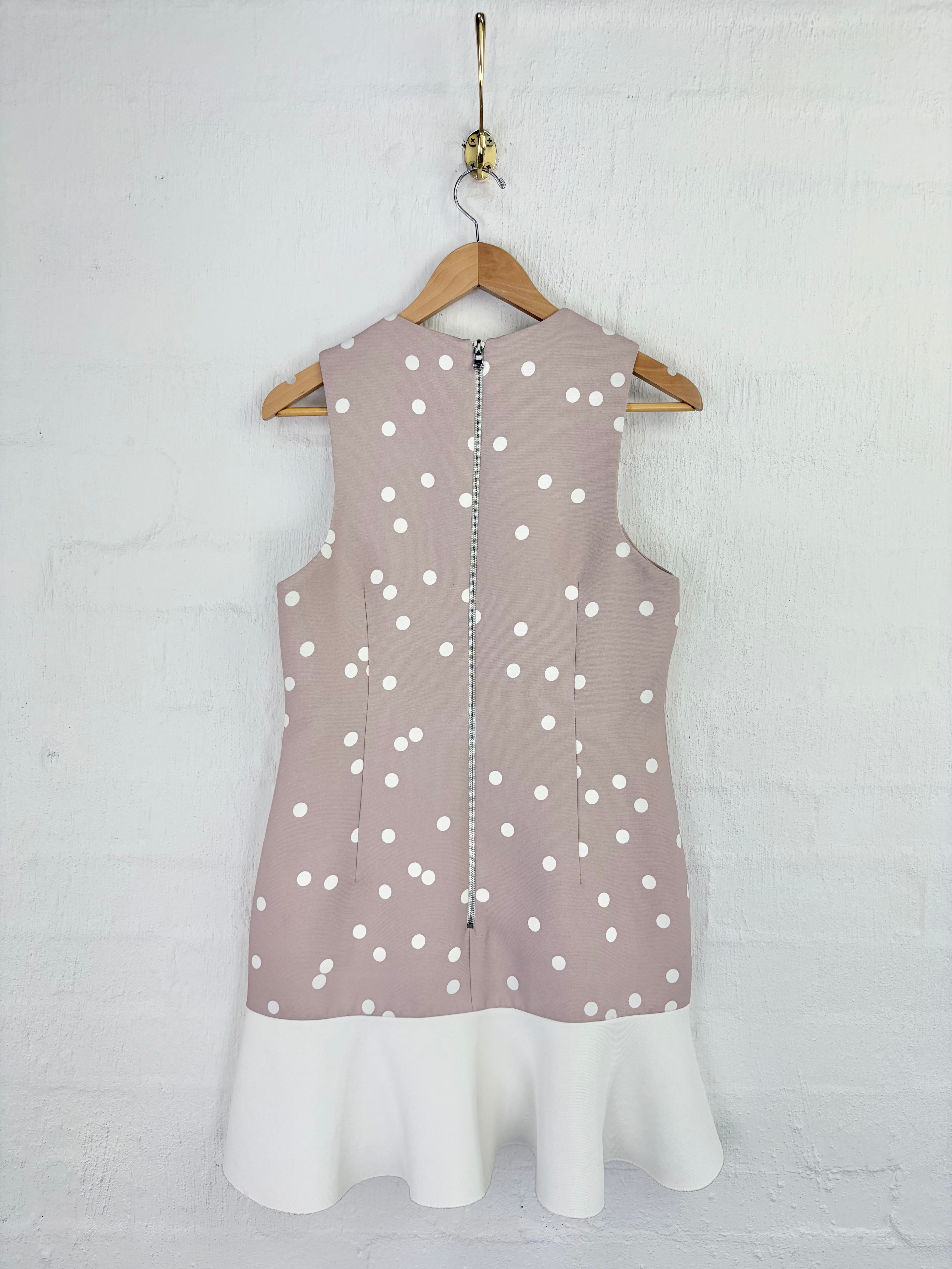 By Johnny Peach Dot Patterned Frill Hem Dress - AU14