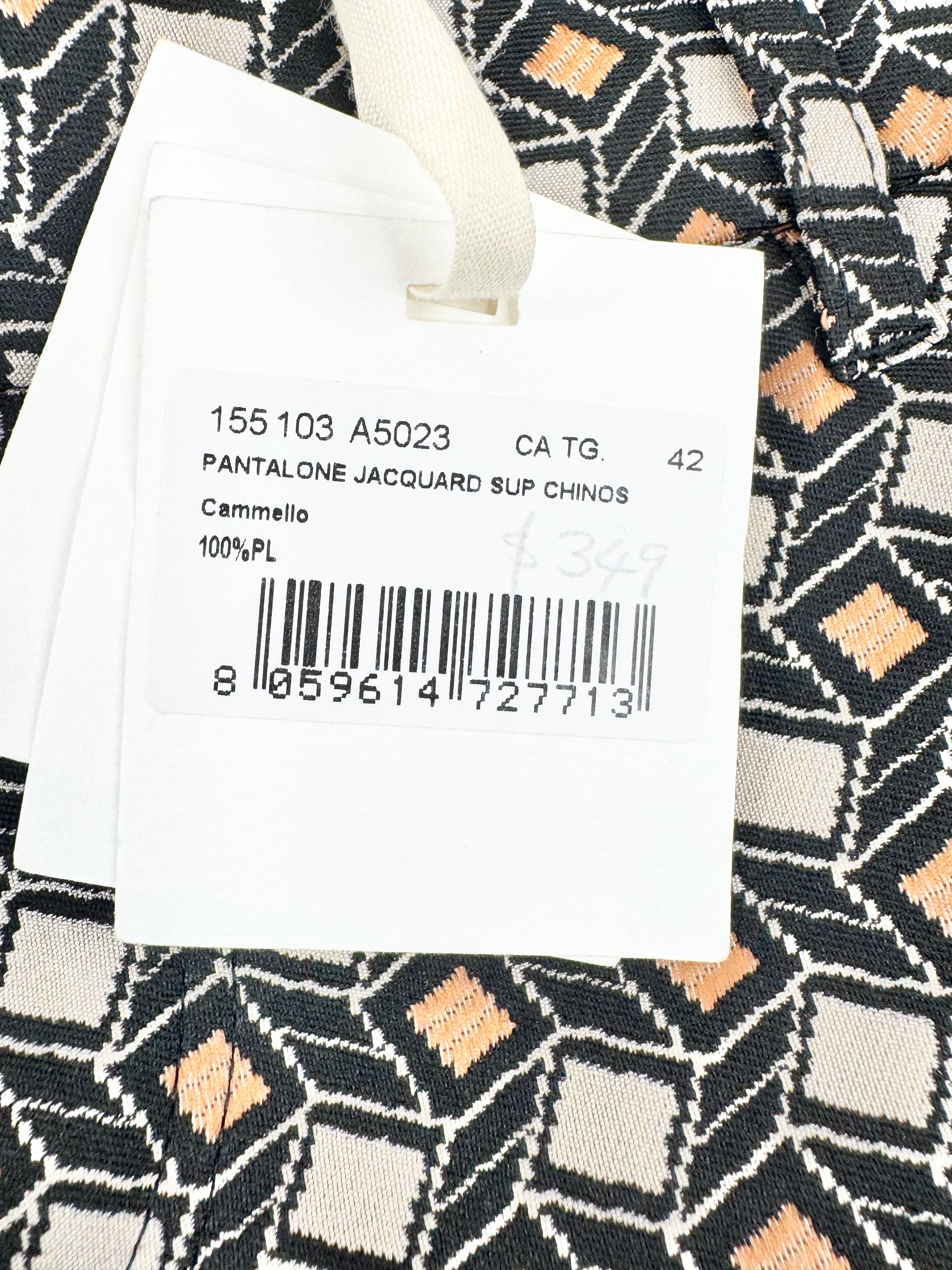 Alysi 'Camel Jacquard Pantalone' Chinos - AU10