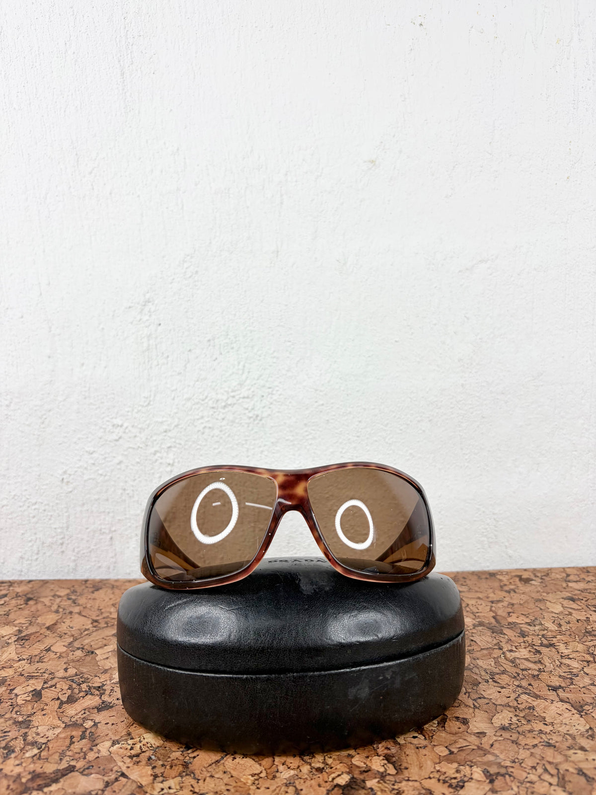 Y2K Prada Tortoiseshell Wrap Sunglasses
