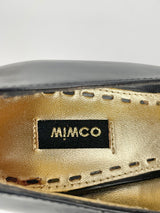 Mimco Black Leather 'Sinatra' Wedge - EU36