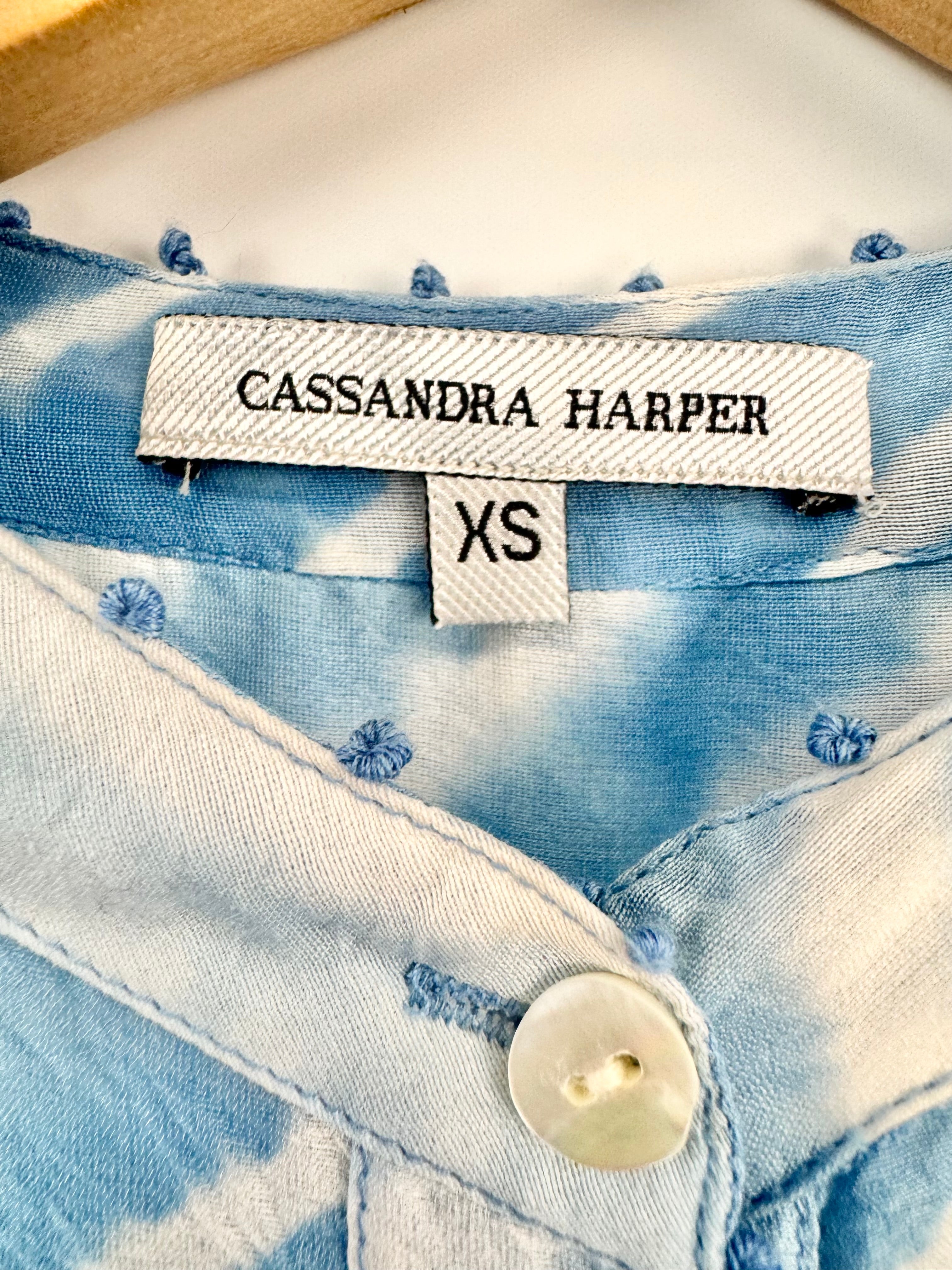 Cassandra Harper Blue & White Sheer Floaty Dress - AU6