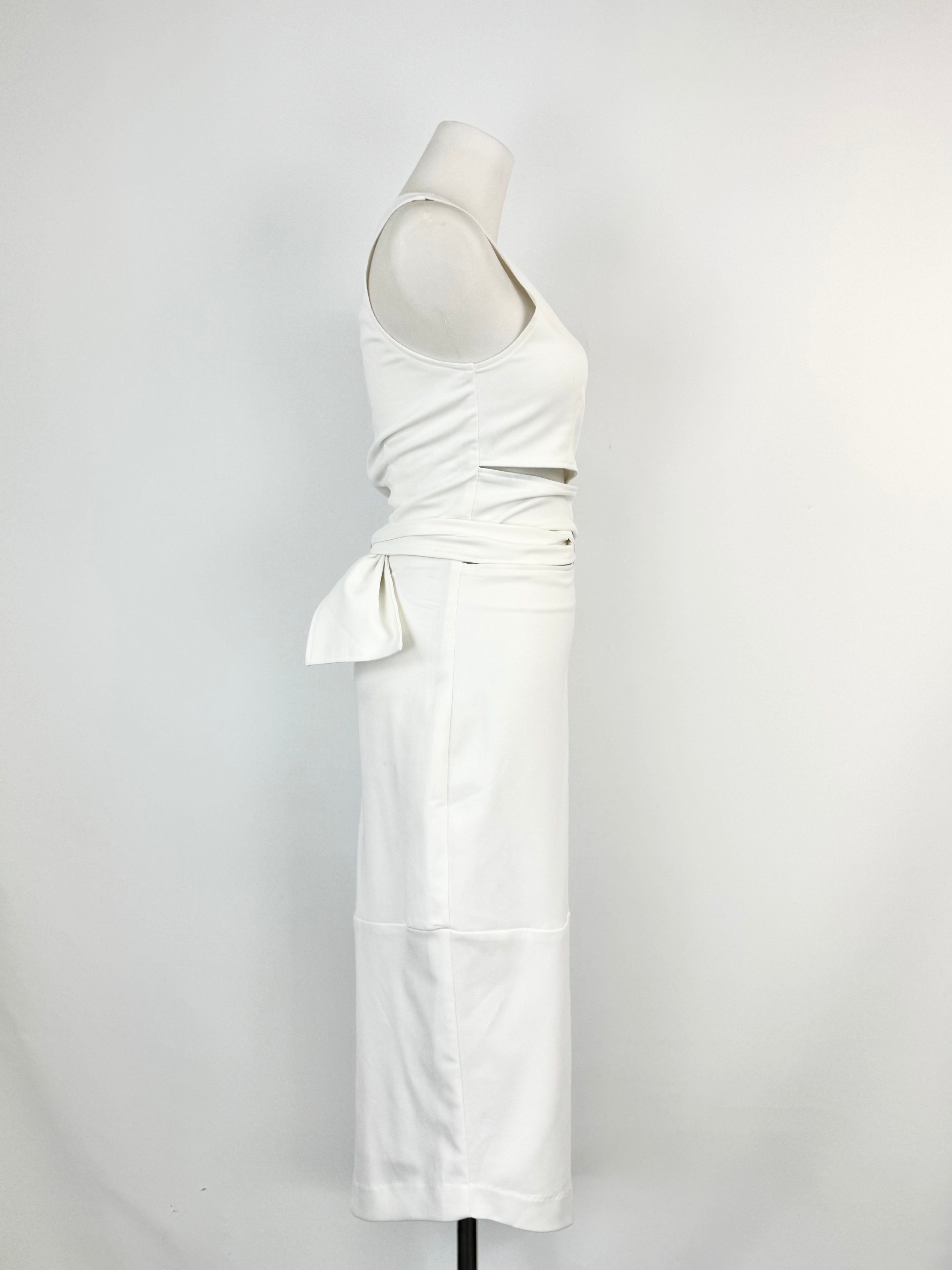 Maurie & Eve White Off Shoulder Wrap Midi Wrap Dress - AU6