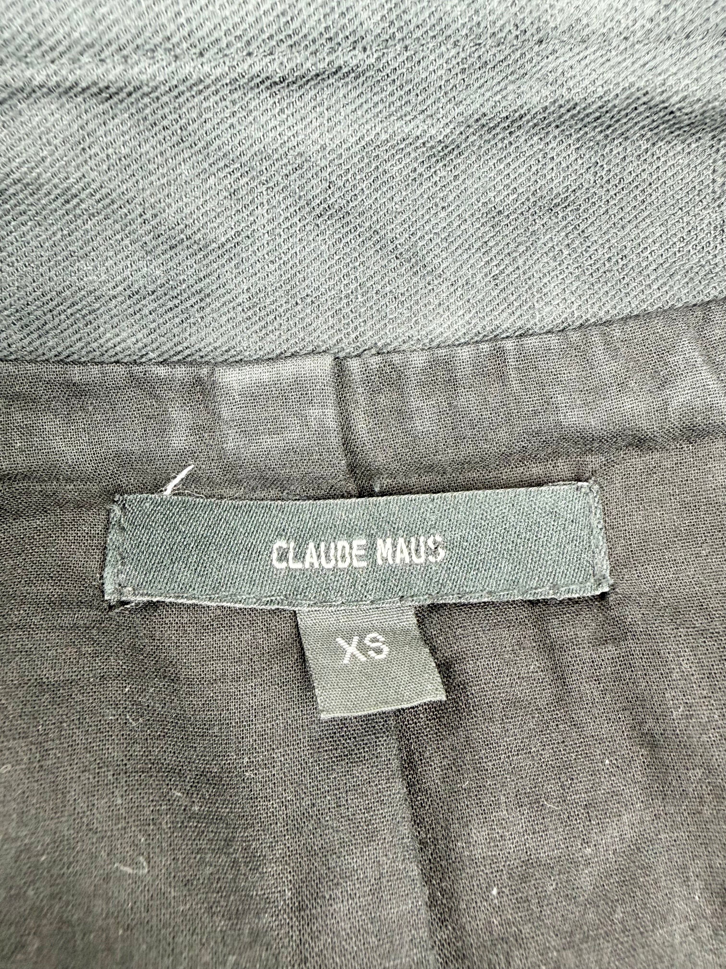 Claude Maus Black Cotton & Linen Frock Coat - AU6/8