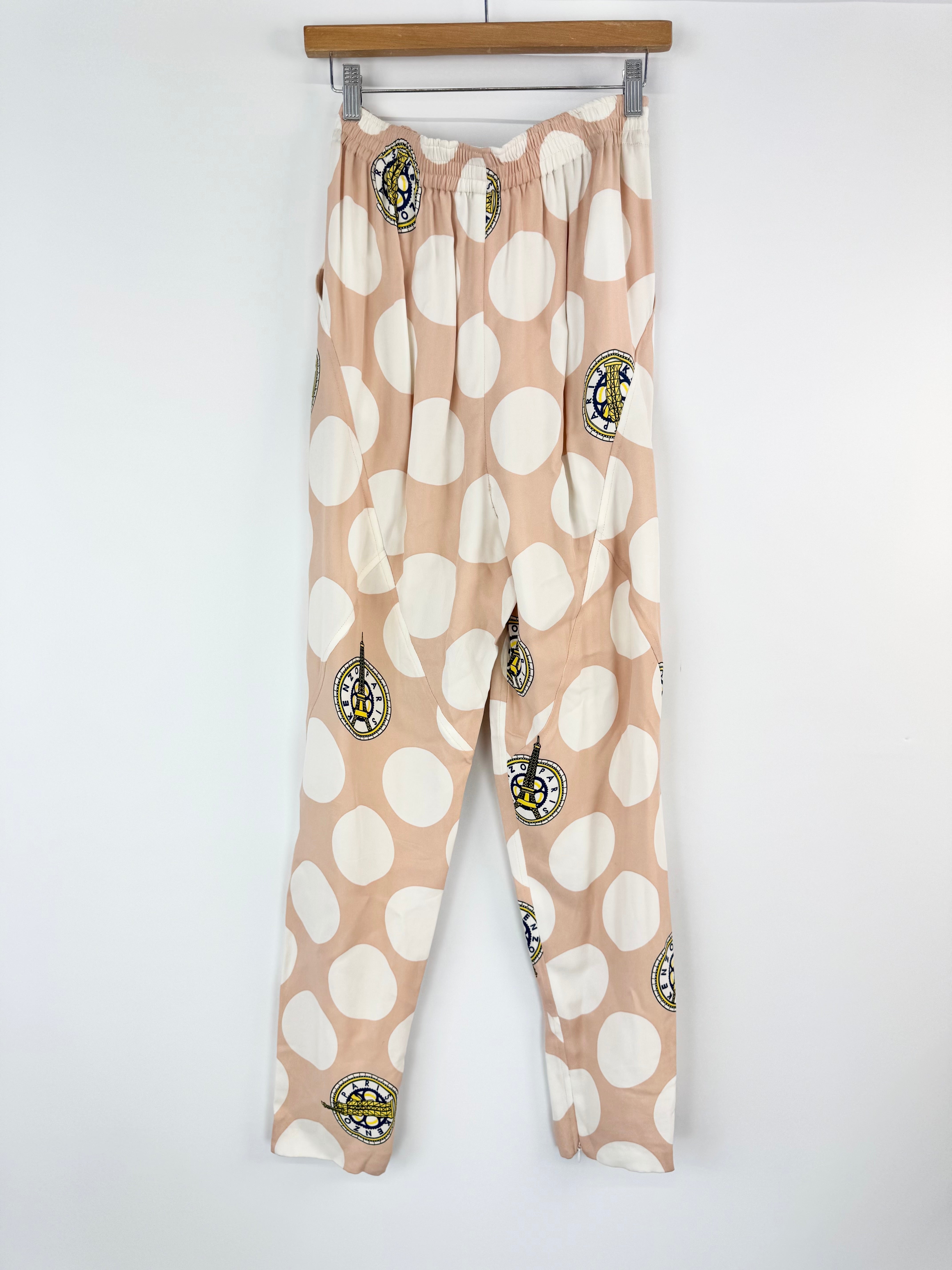 Kenzo Pale Peach & White Dot Slacks - AU10