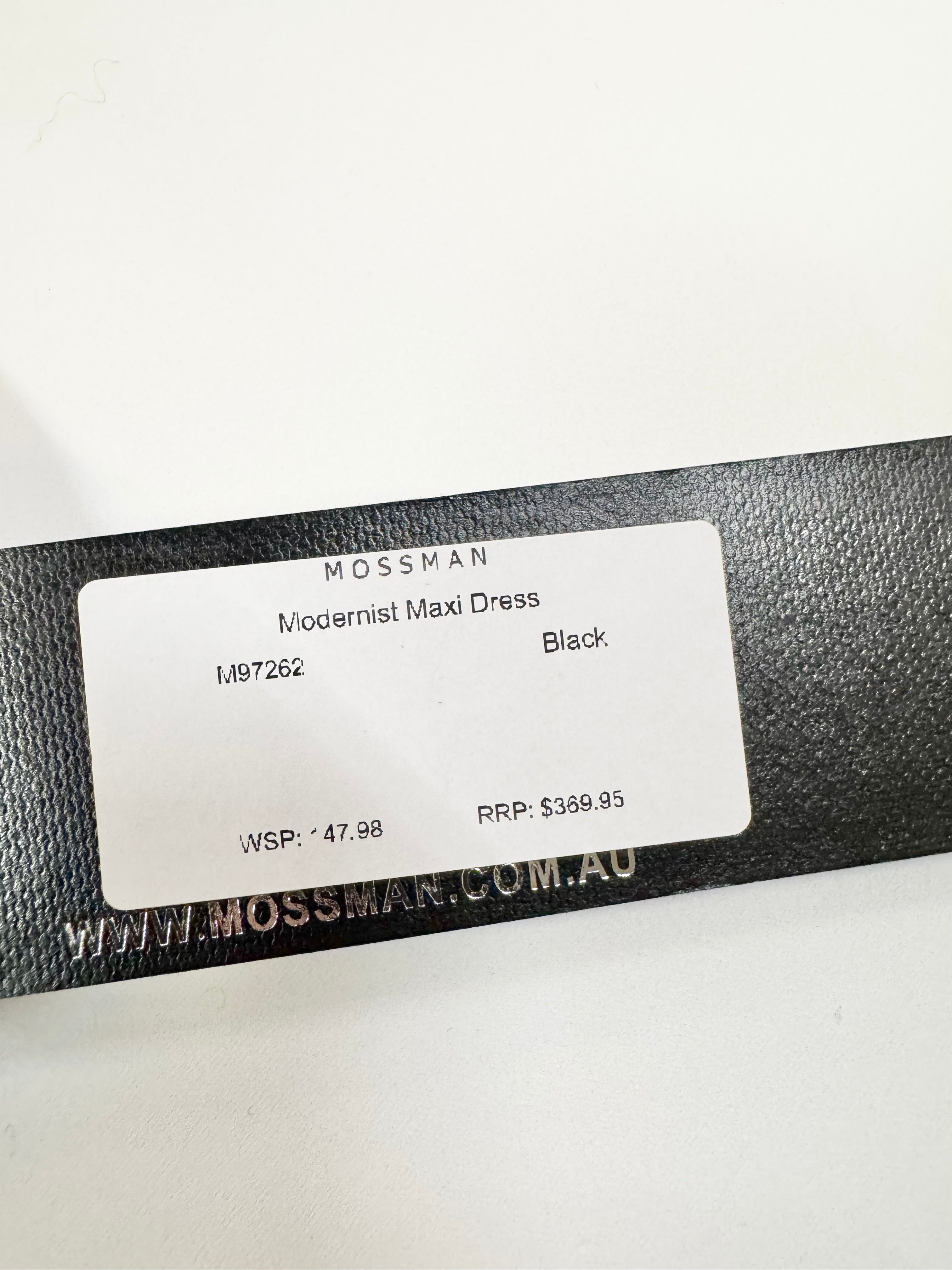 Mossman Black Fitted 'Modernist' Maxi Dress NWT - AU6