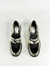 Zimmermann Black Fur & Lizard Pattern Loafers - EU39