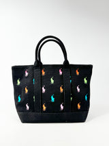 Polo Ralph Lauren Black Cotton Mini Tote Bag