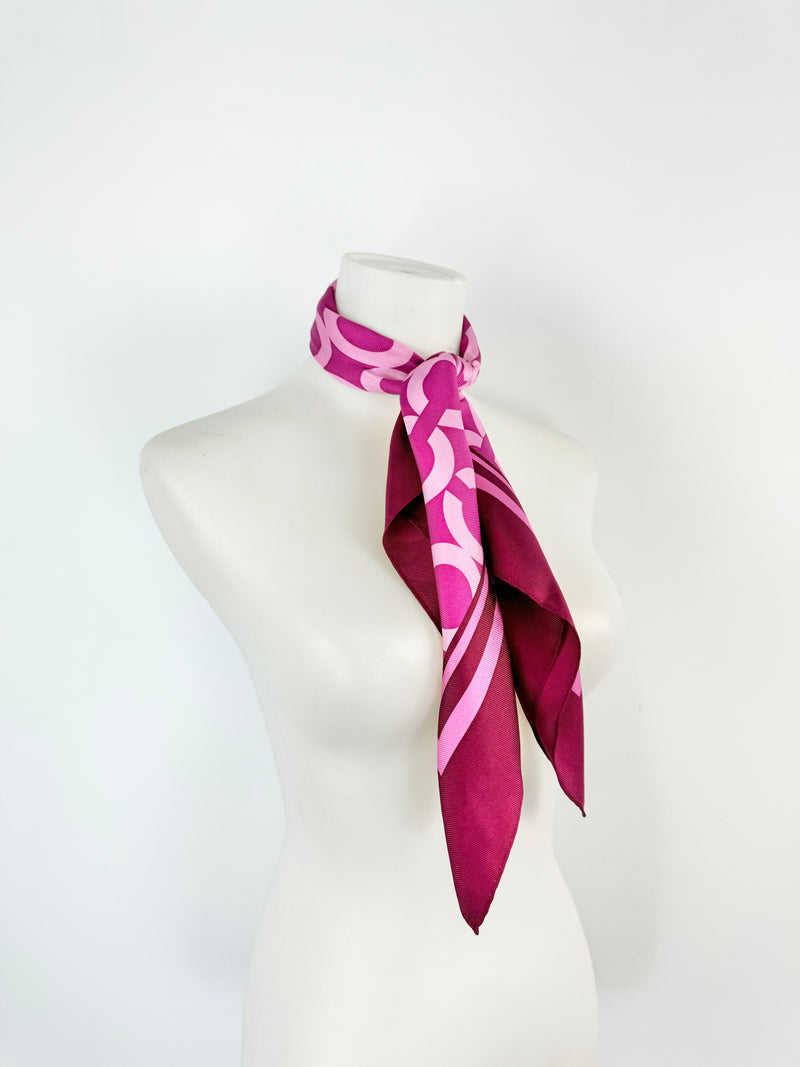 Coach Deep Pink Silk Monogram Scarf