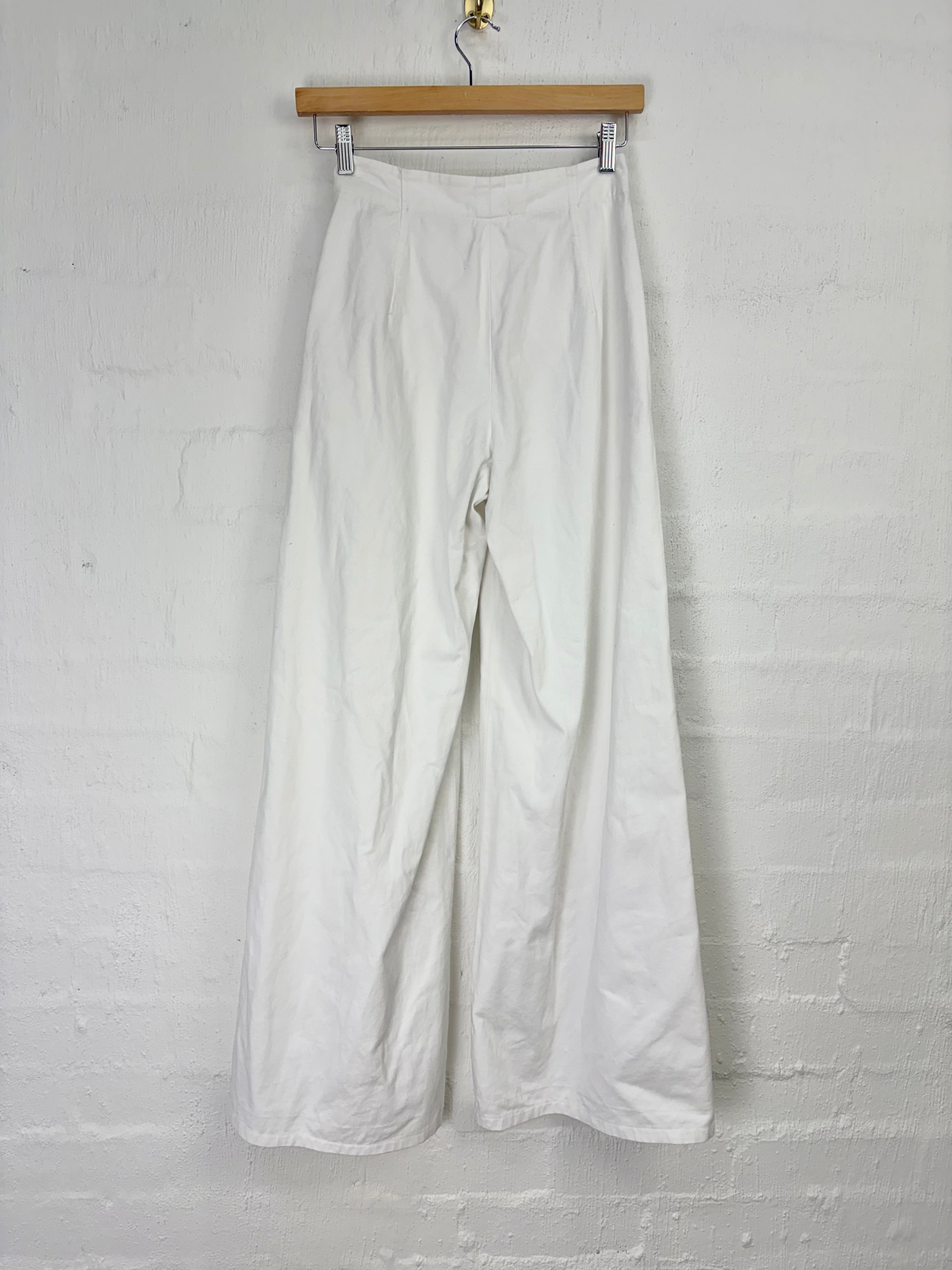 Scanlan Theodore Stiff White Wide Leg High Waist Pant - AU6